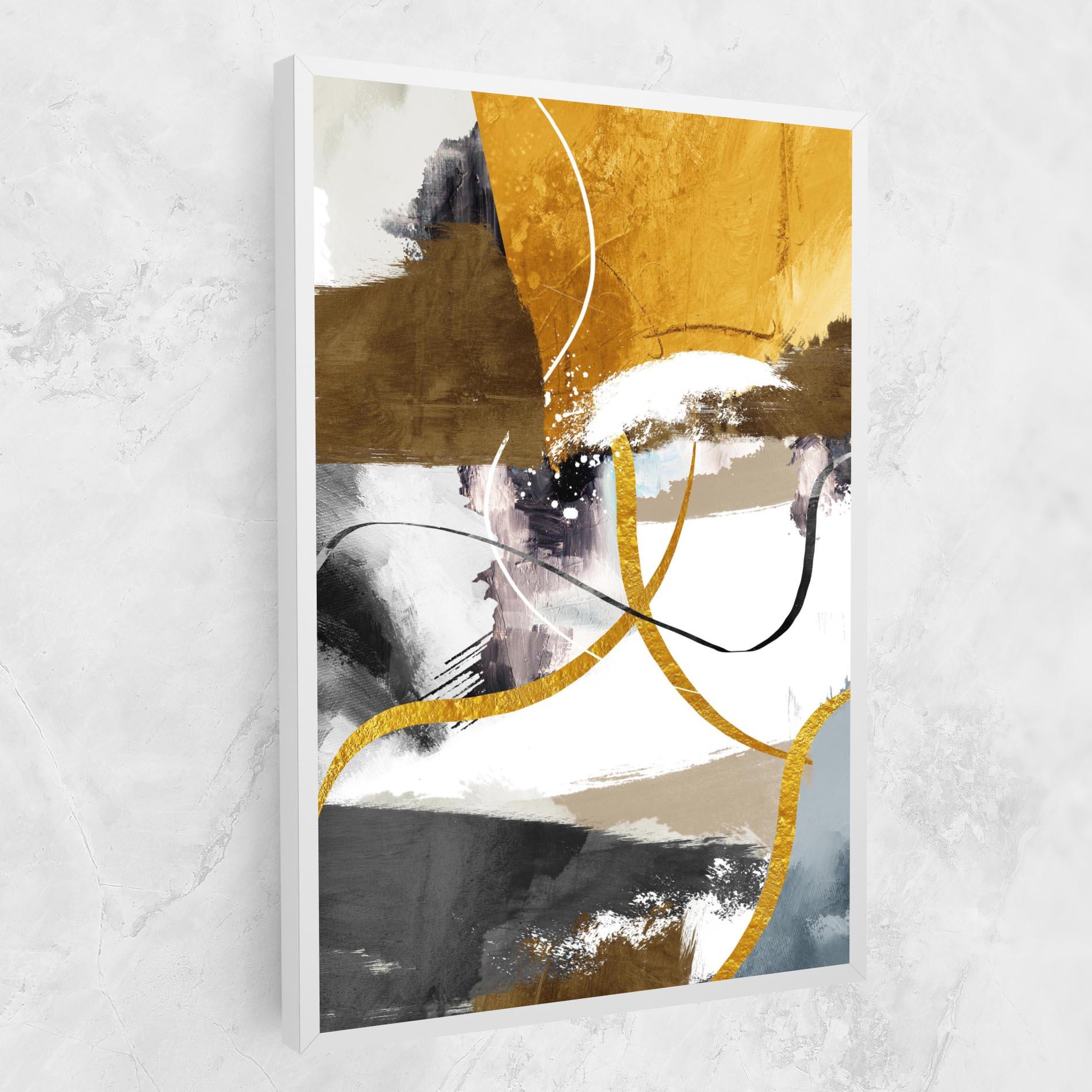 Tablou Canvas Chaotic Golden Painting mockup 1