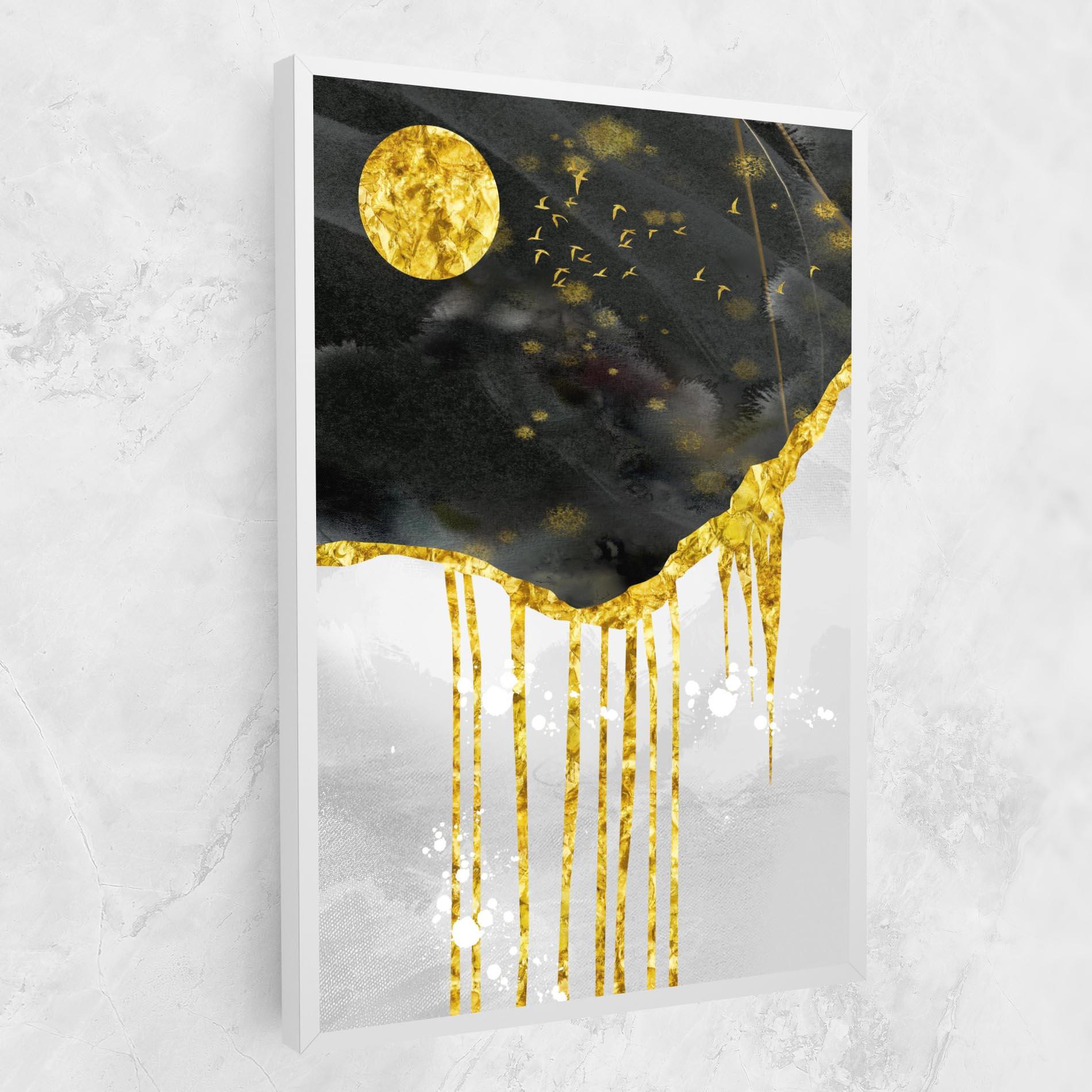 Tablou Canvas Gold Moon And Birds mockup 1