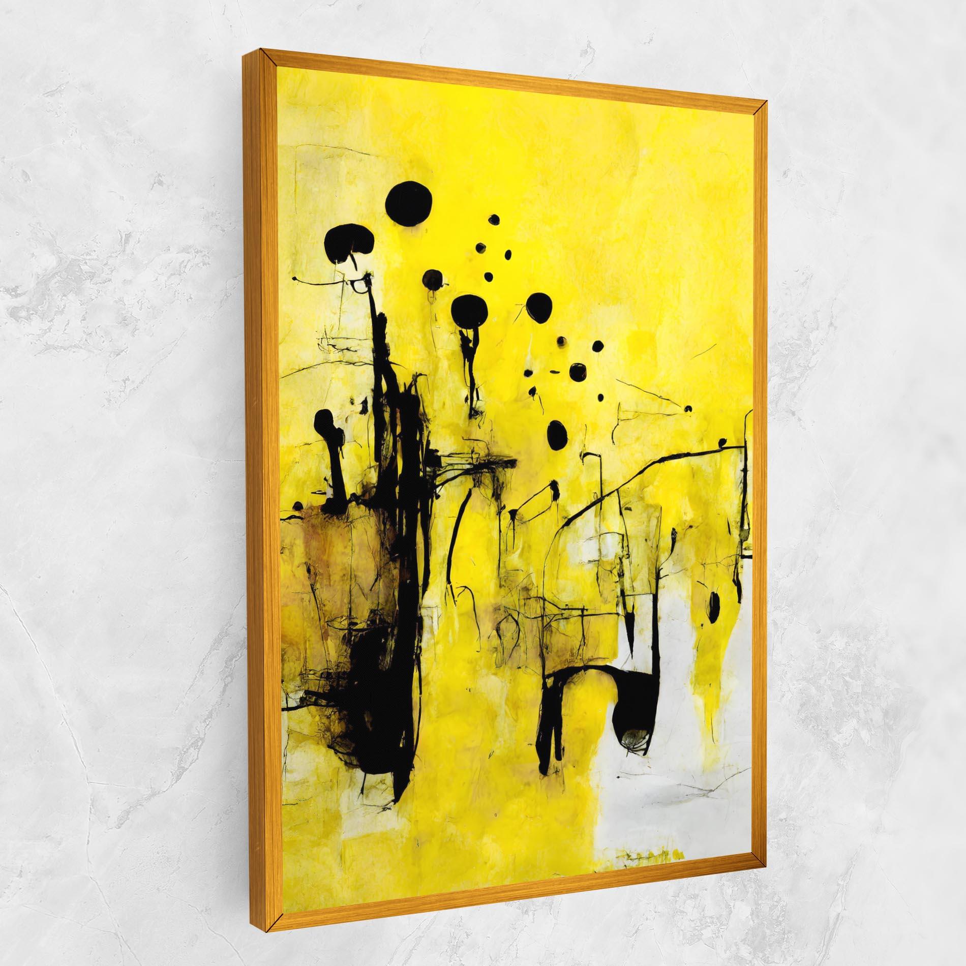 Tablou Canvas Abstract Black Yellow mockup 1