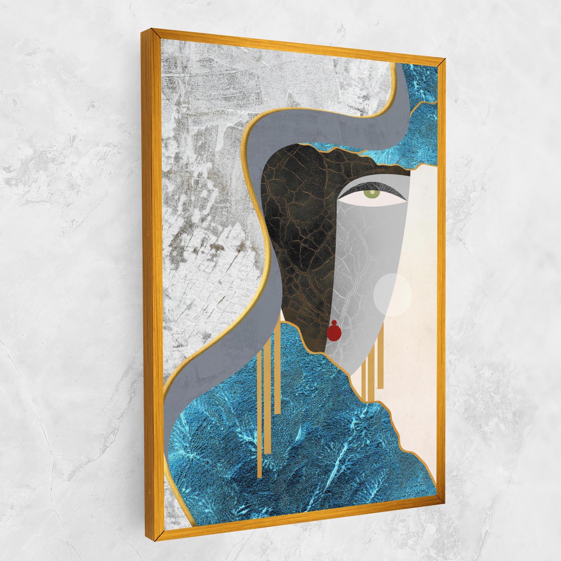 Tablou Canvas Abstract Blue Face mockup 1