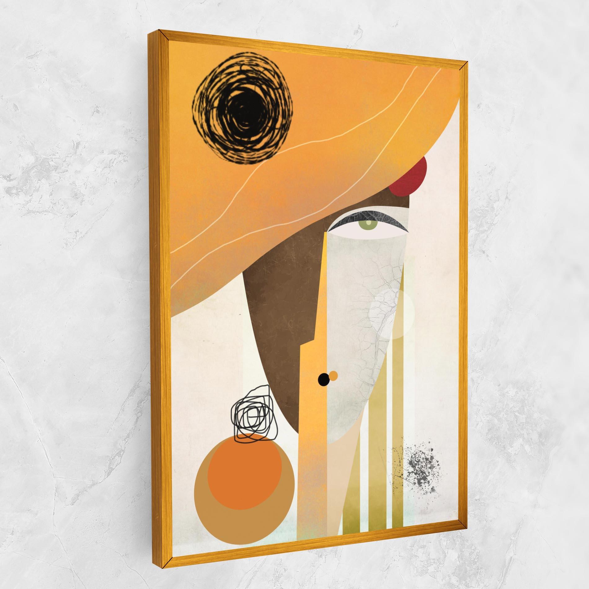 Tablou Canvas Abstract Orange Face mockup 1