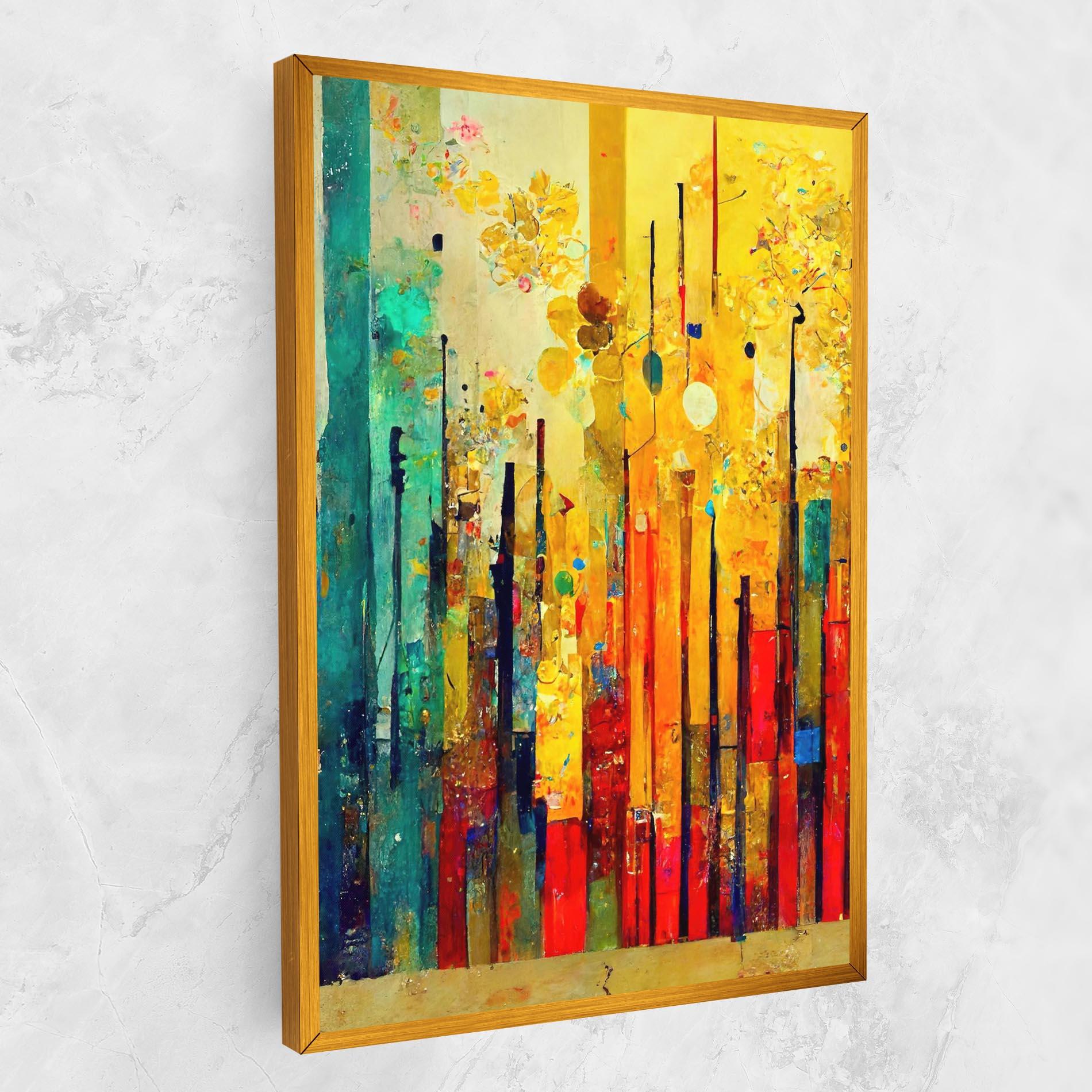 Tablou Canvas Black Lines On Yellow Light mockup 1