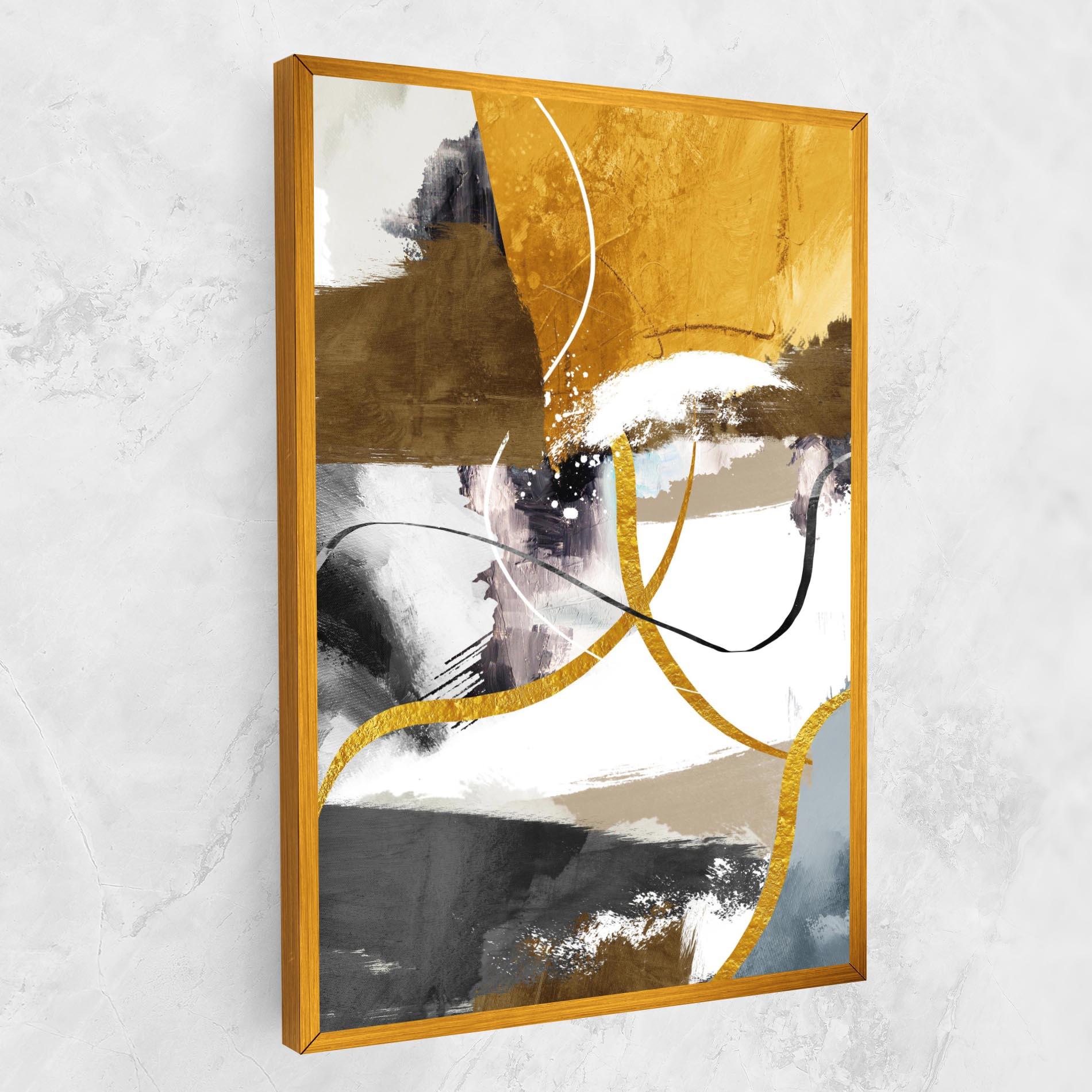 Tablou Canvas Chaotic Golden Painting mockup 1