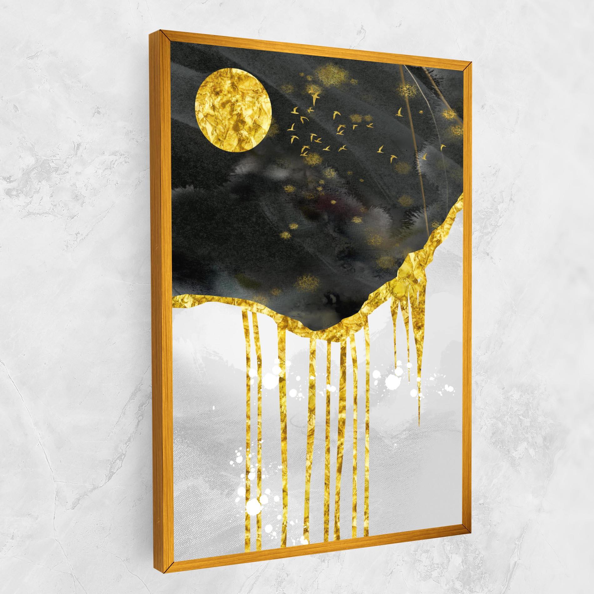 Tablou Canvas Gold Moon And Birds mockup 1