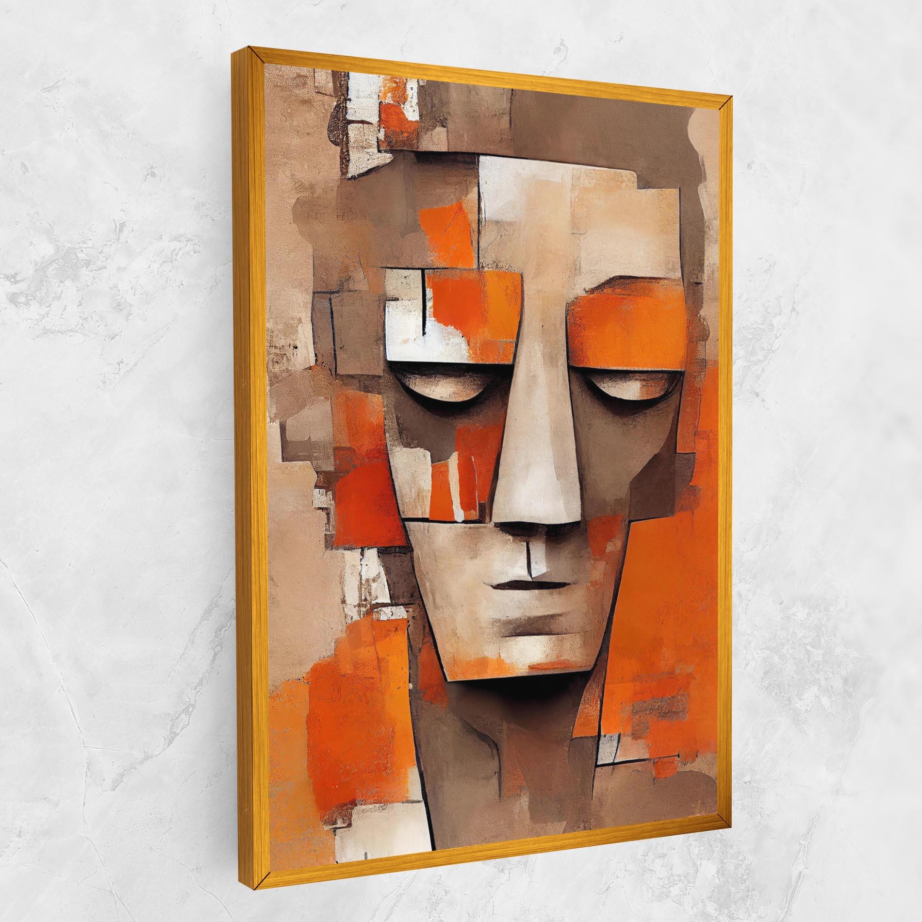 Tablou Canvas Orange Male Face mockup 1