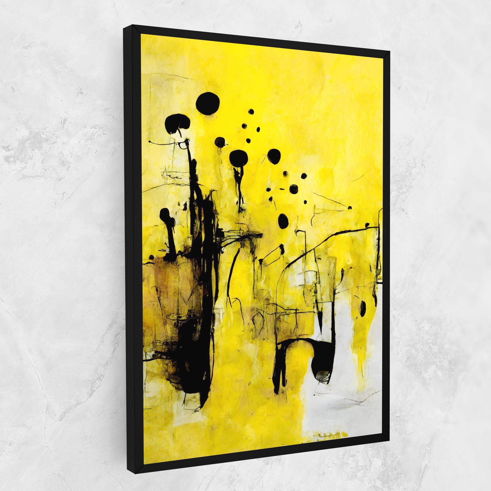 Tablou Canvas Abstract Black Yellow mockup 1