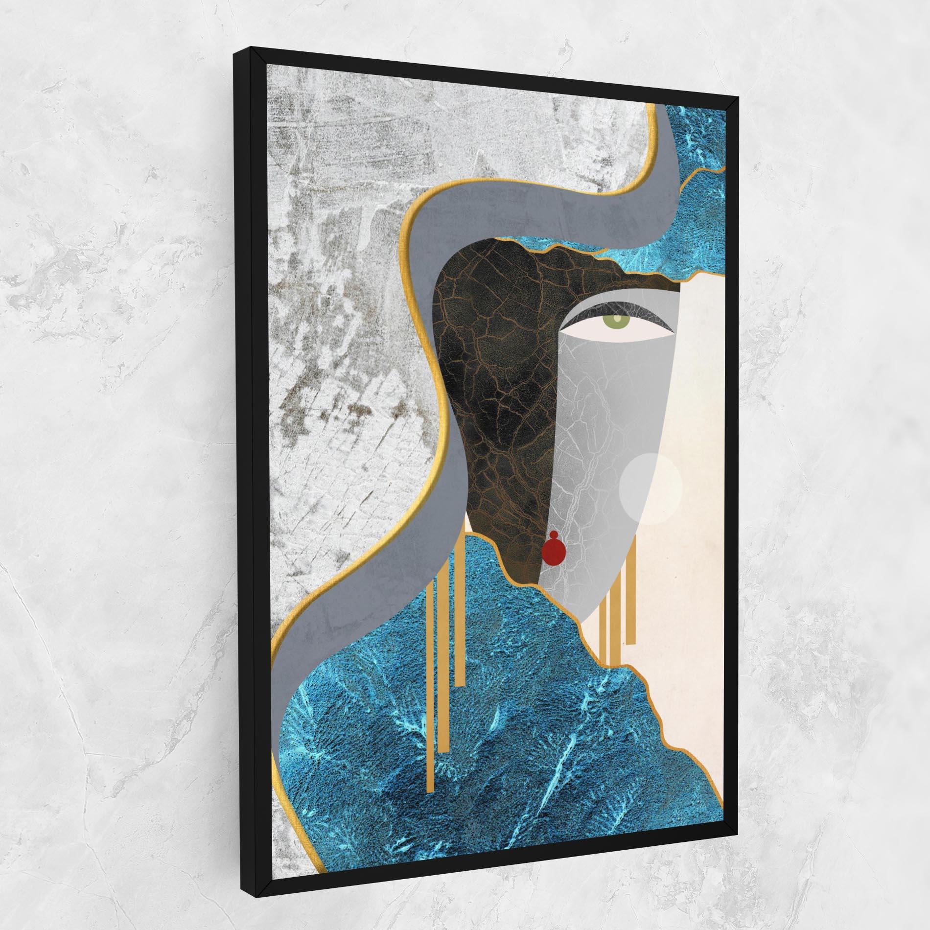 Tablou Canvas Abstract Blue Face mockup 1