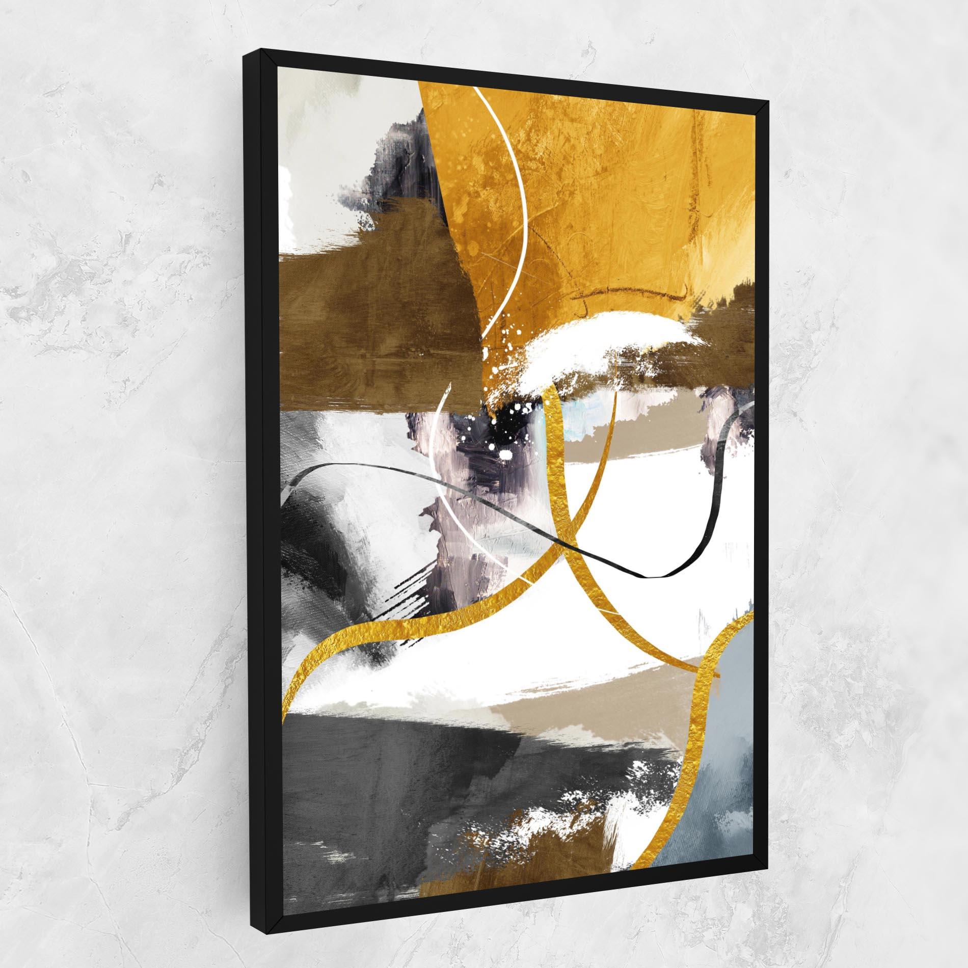 Tablou Canvas Chaotic Golden Painting mockup 1