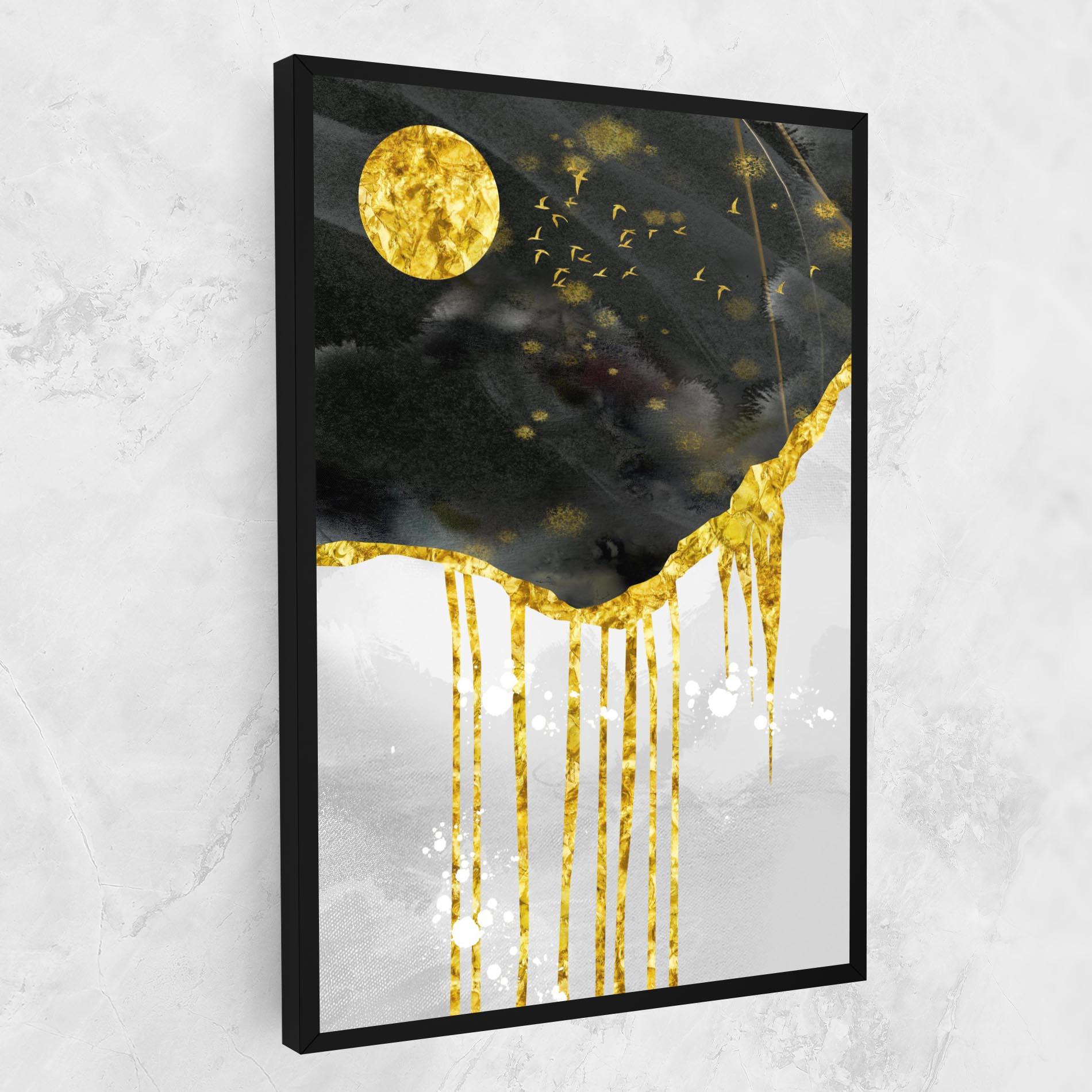 Tablou Canvas Gold Moon And Birds mockup 1