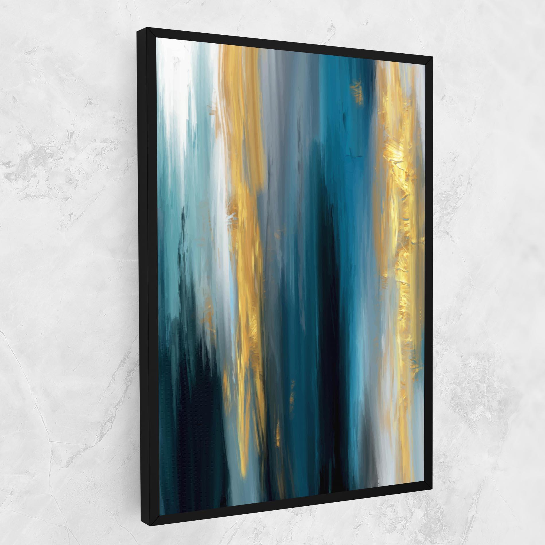 Tablou Canvas Golden Black Blue Art mockup 1
