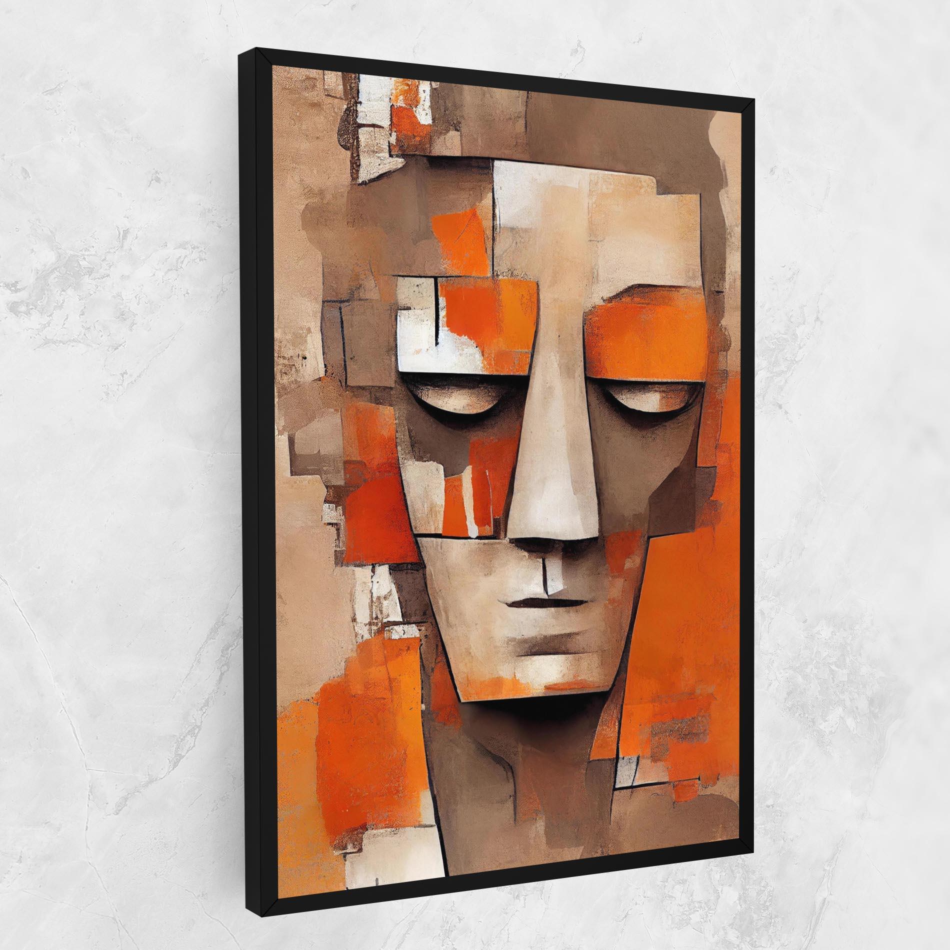 Tablou Canvas Orange Male Face mockup 1