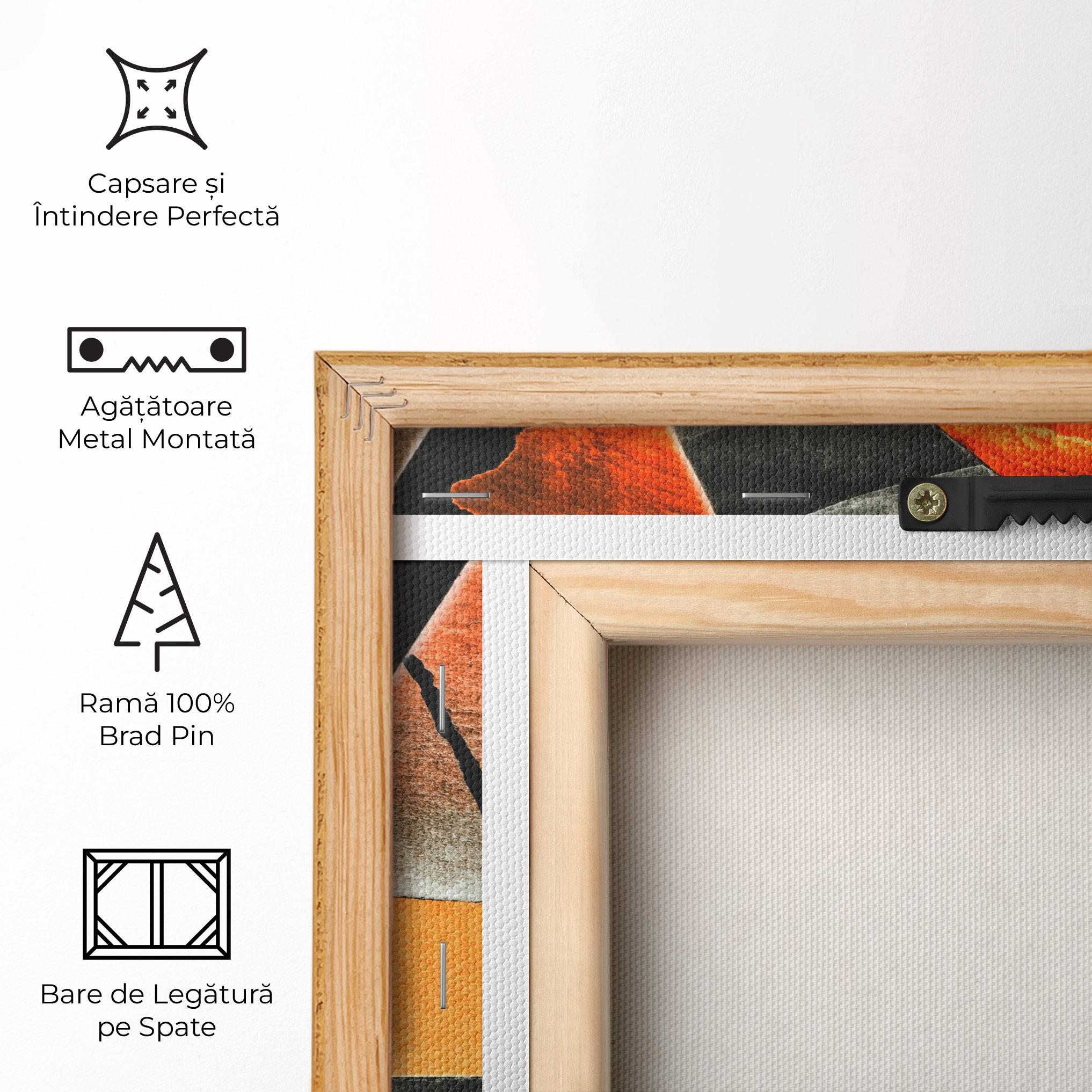 Tablou Canvas Abstract Grey Orange mockup 5