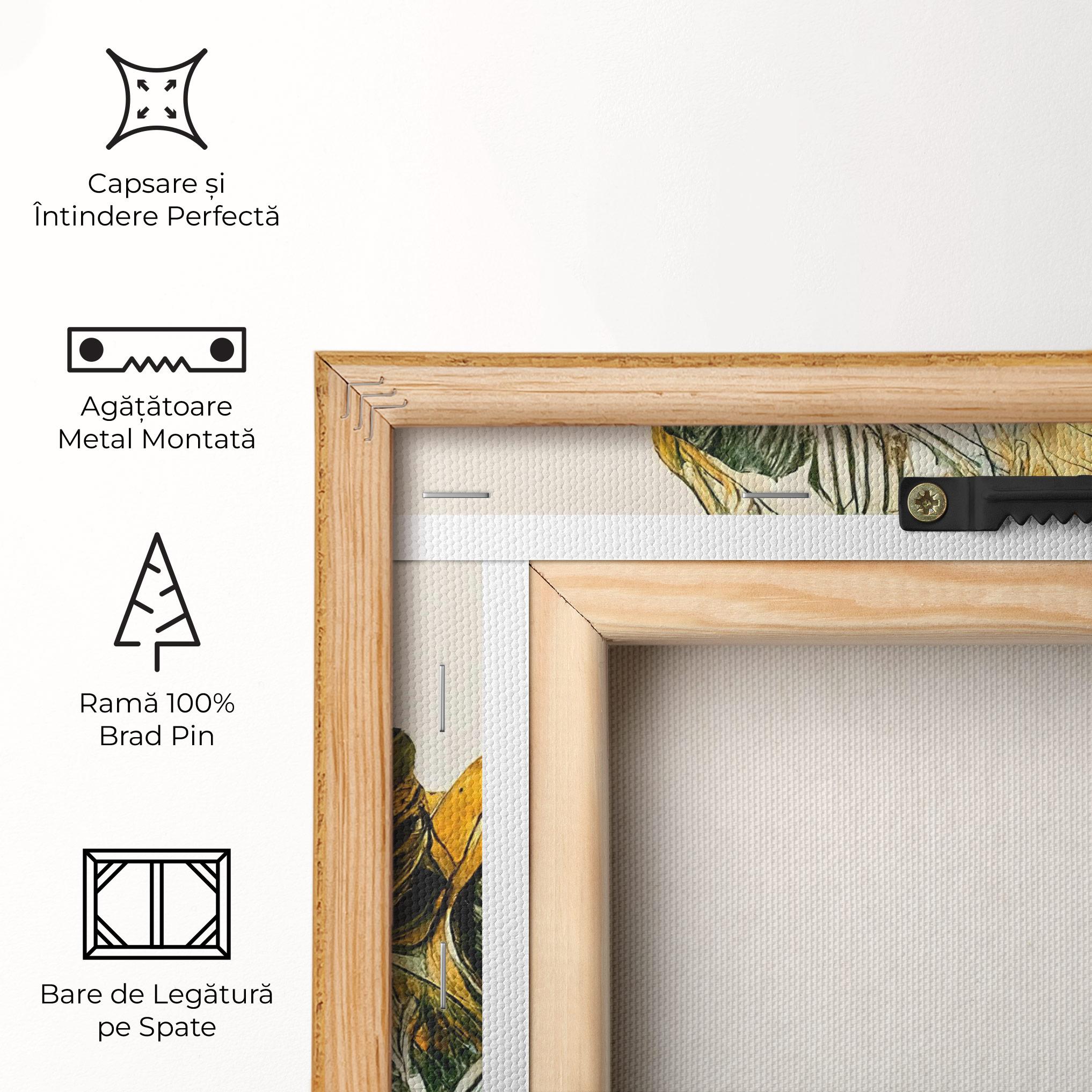 Tablou Canvas Gold And Green Leafes mockup 5