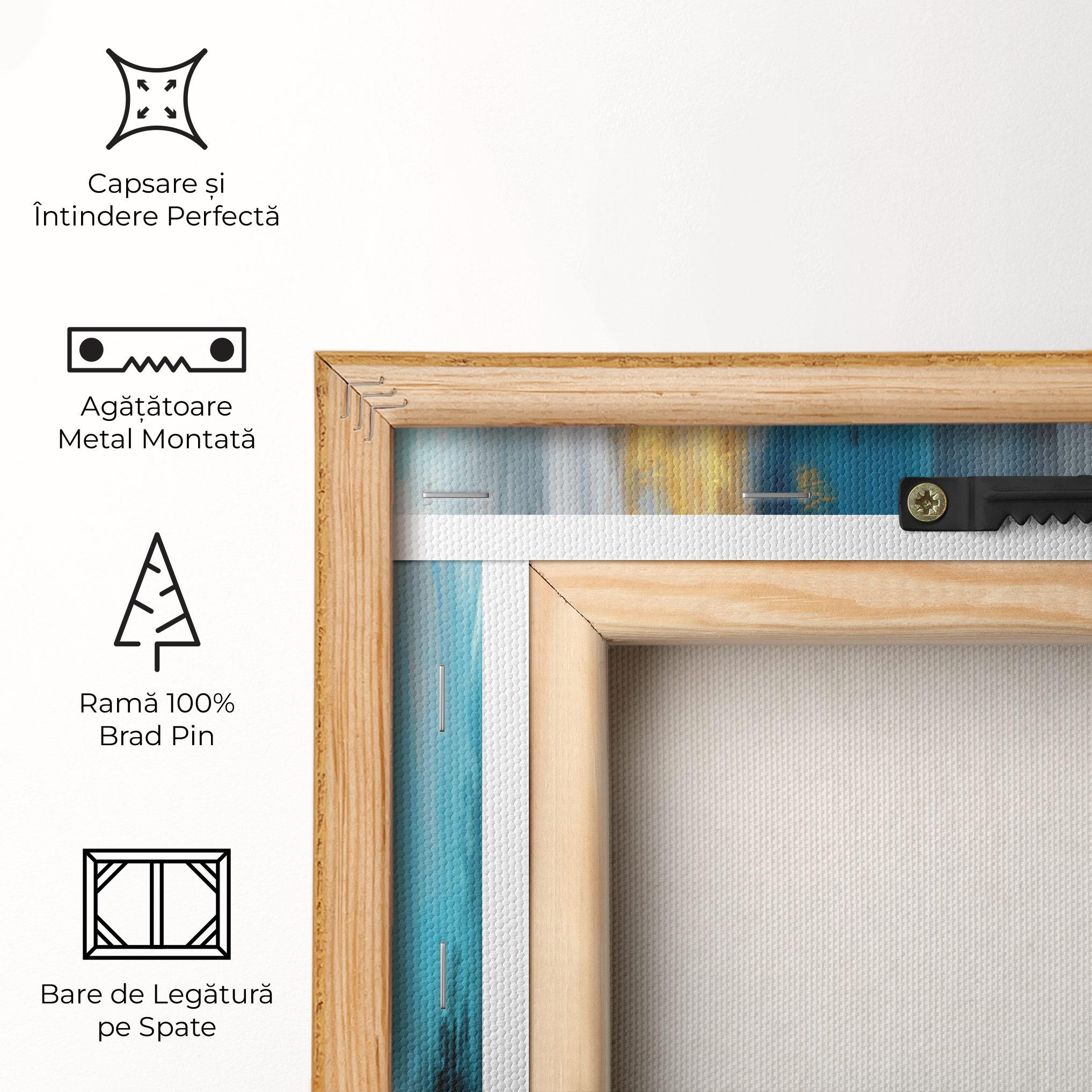 Tablou Canvas Golden Black Blue Art mockup 5