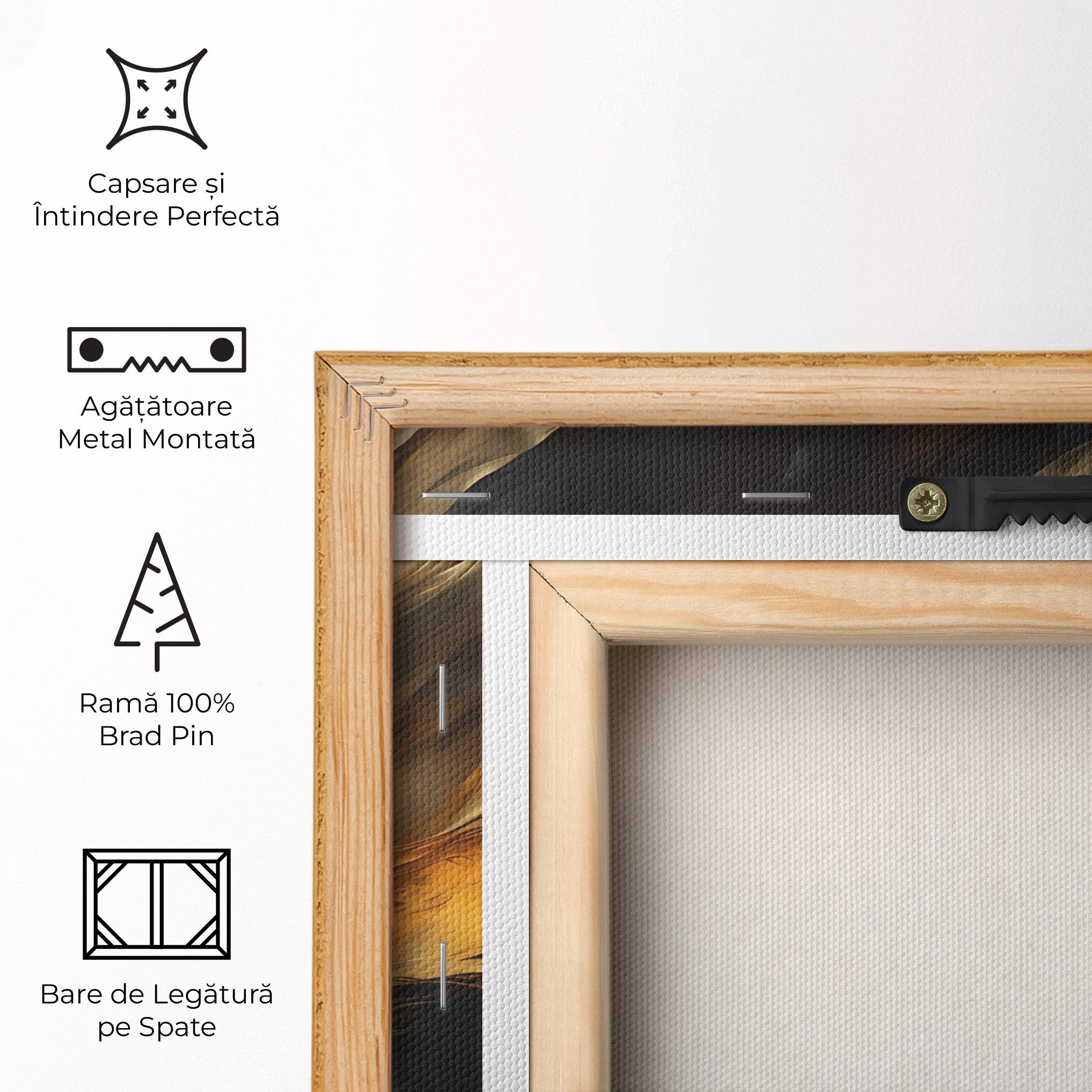 Tablou Canvas Golden Waves With Black mockup 5