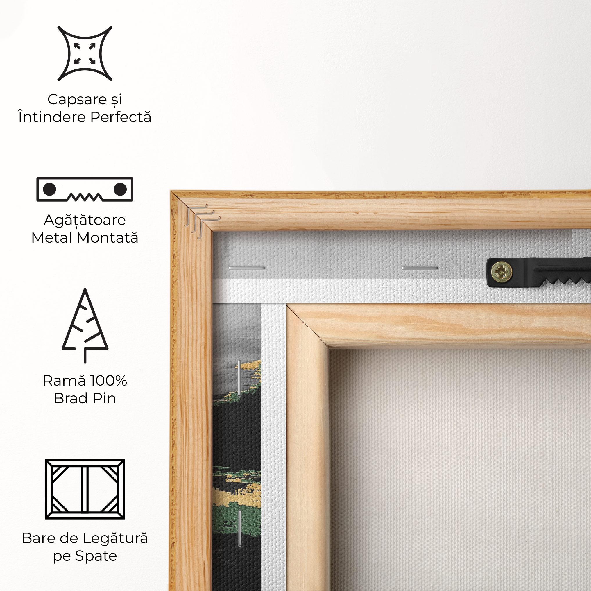 Tablou Canvas Grey With Green Painting mockup 5