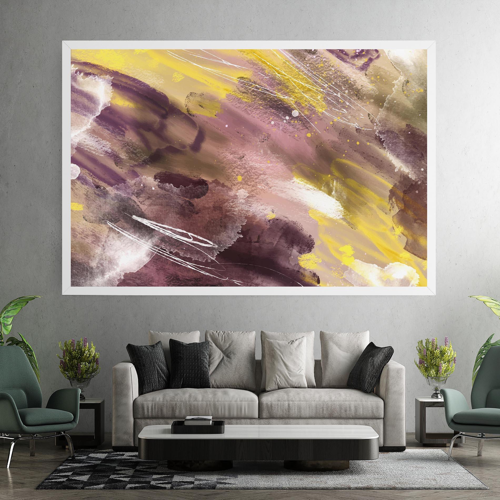 Tablou Canvas Abstract Purple Yellow Art mockup 7