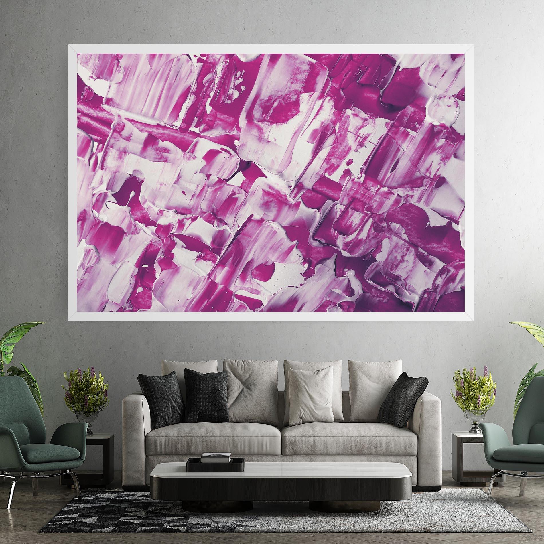 Tablou Canvas Abstract White And Pink mockup 7