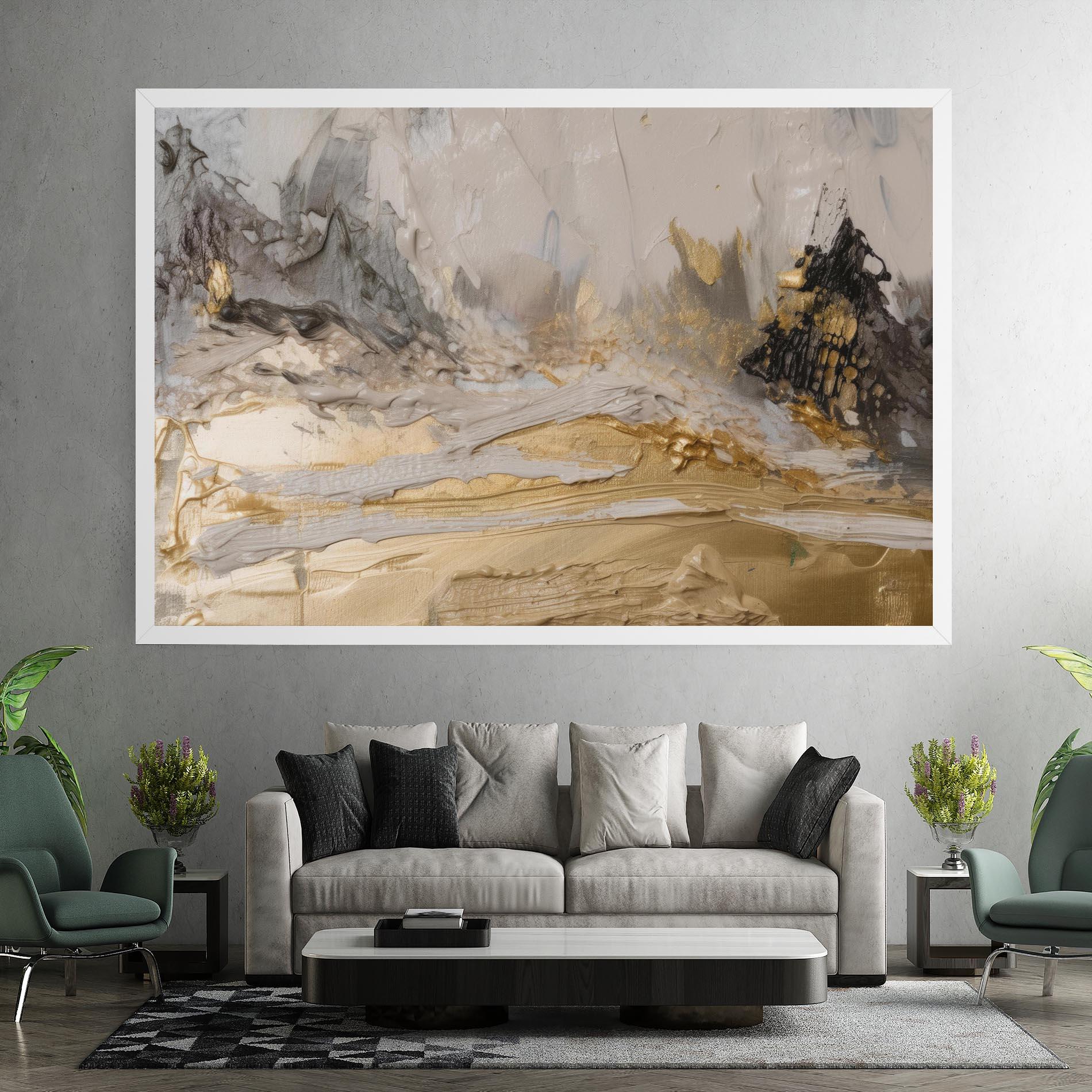 Tablou Canvas Abstract White Waves mockup 7