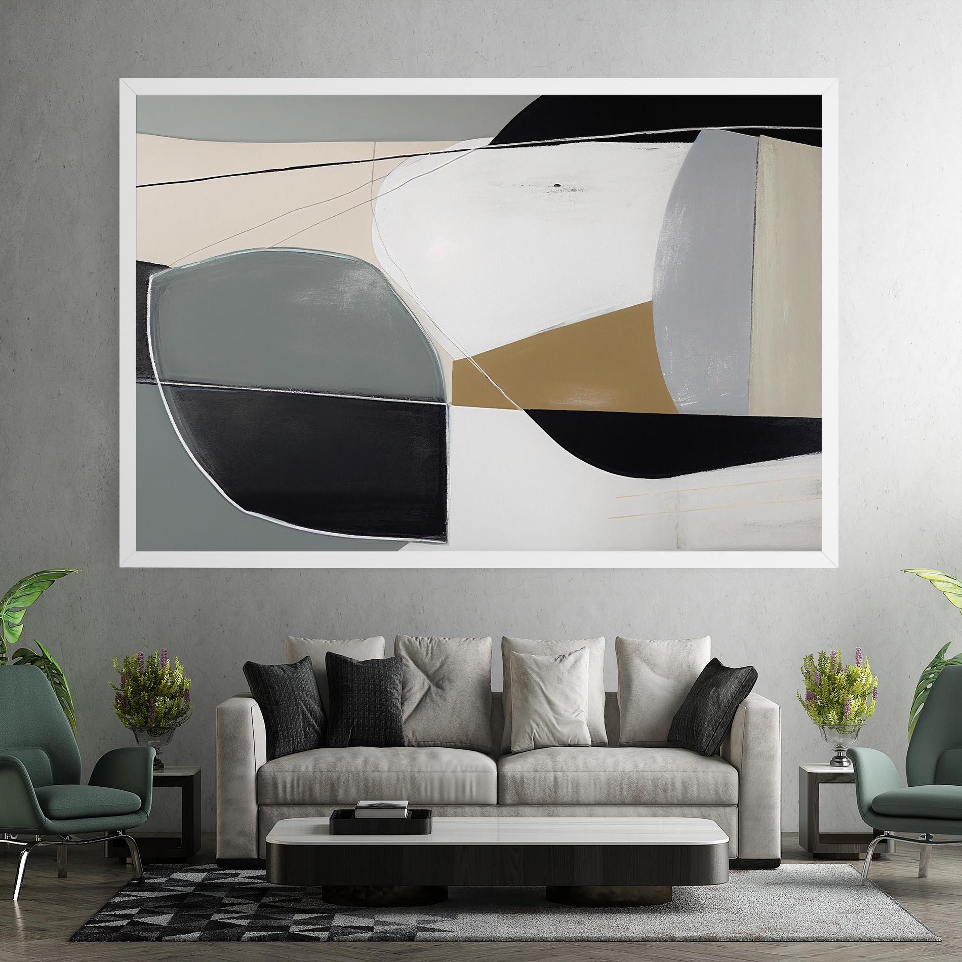 Tablou Canvas Black Grey Shape mockup 7