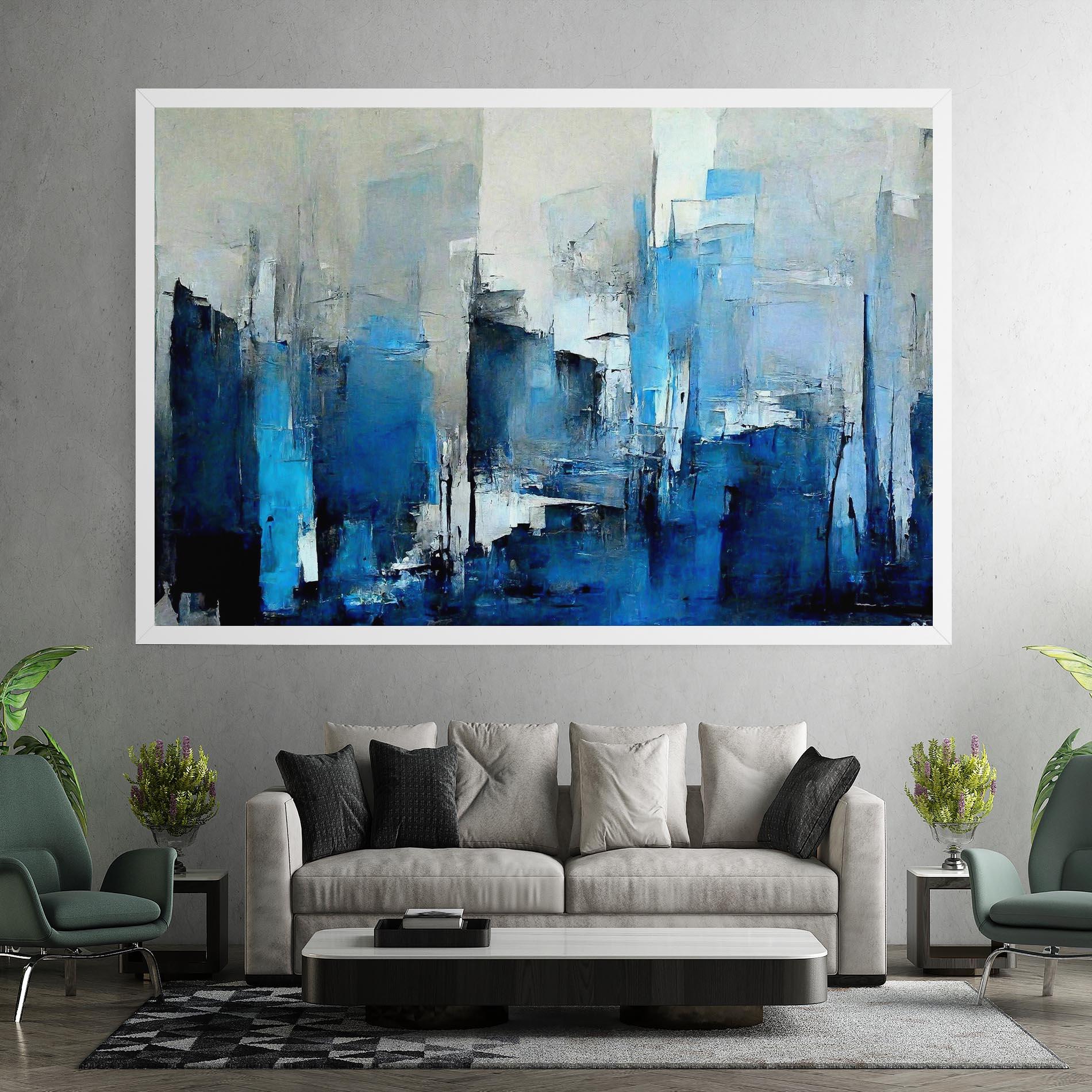 Tablou Canvas Blue Gray Color mockup 7