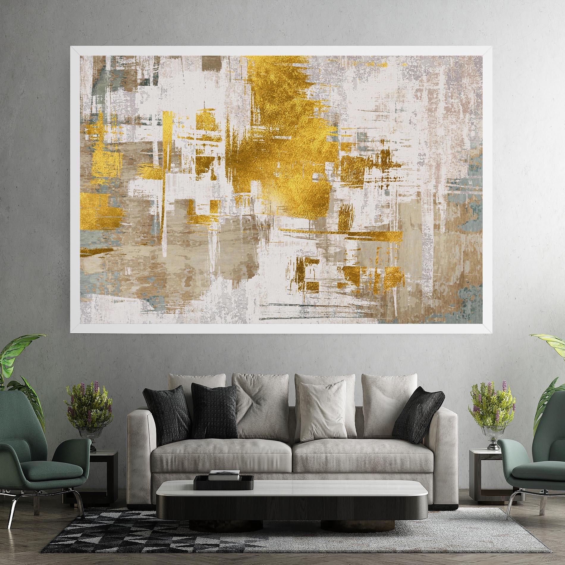 Tablou Canvas Gold And White Brush mockup 7