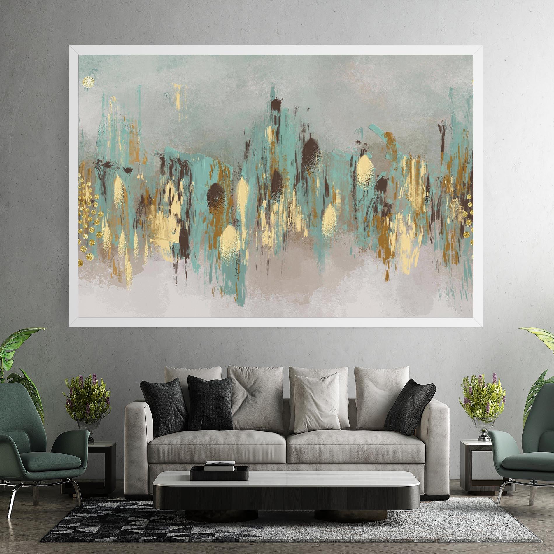 Tablou Canvas Gold Spiral Points mockup 7