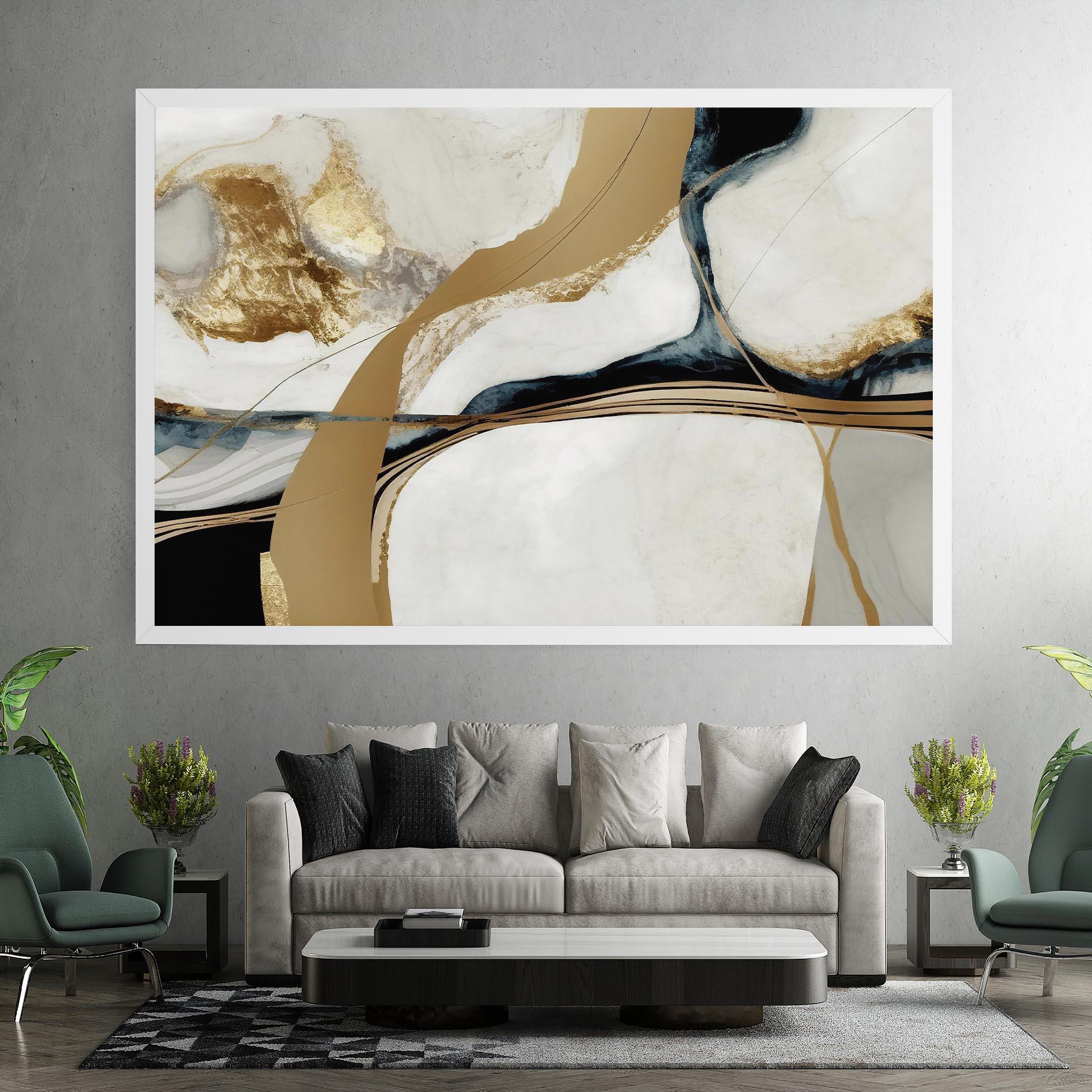 Tablou Canvas Golden Blue Marble mockup 7