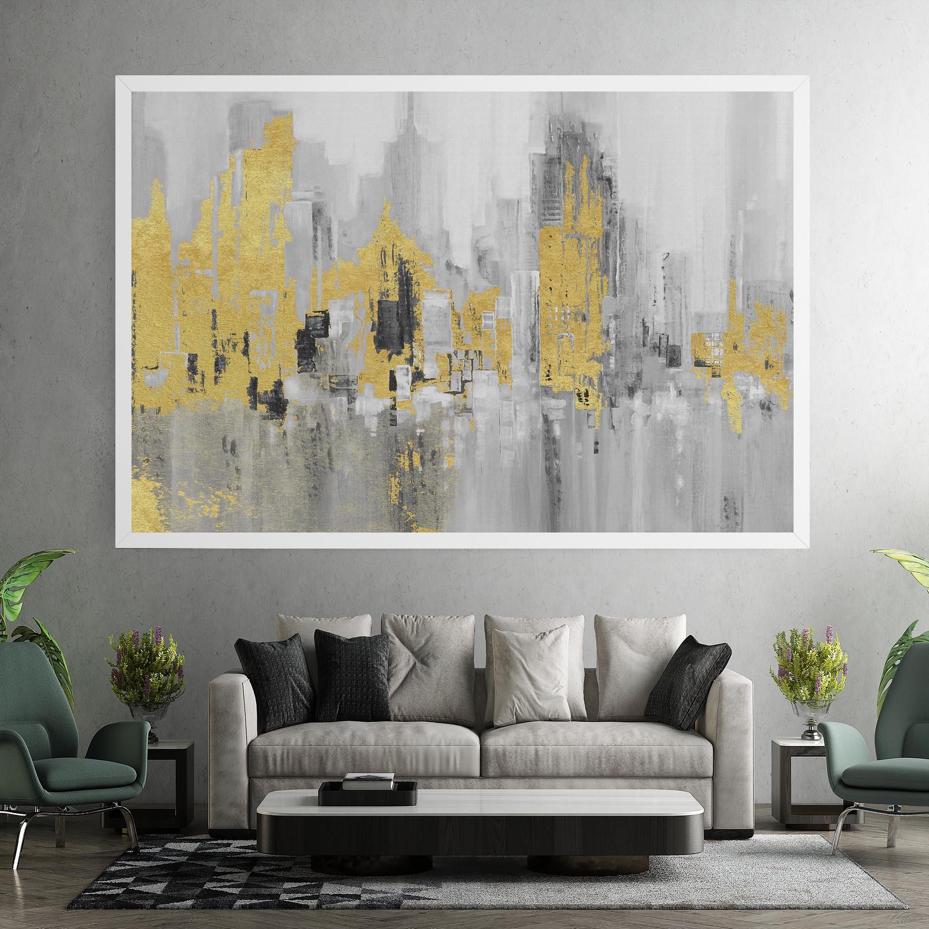 Tablou Canvas Light Grey With Gold mockup 7