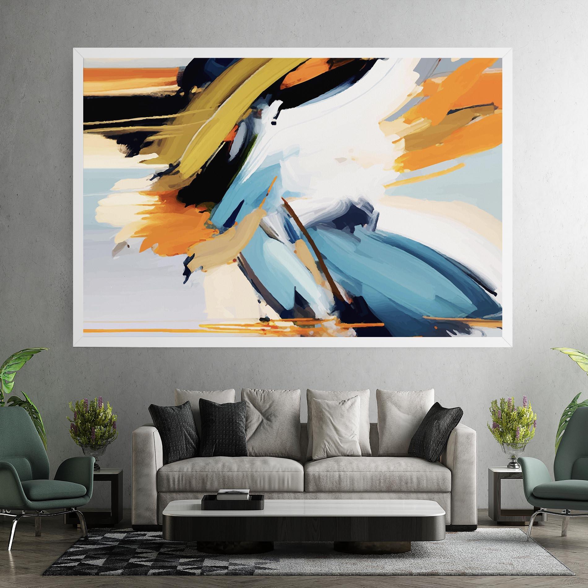 Tablou Canvas Orange Blue Art mockup 7