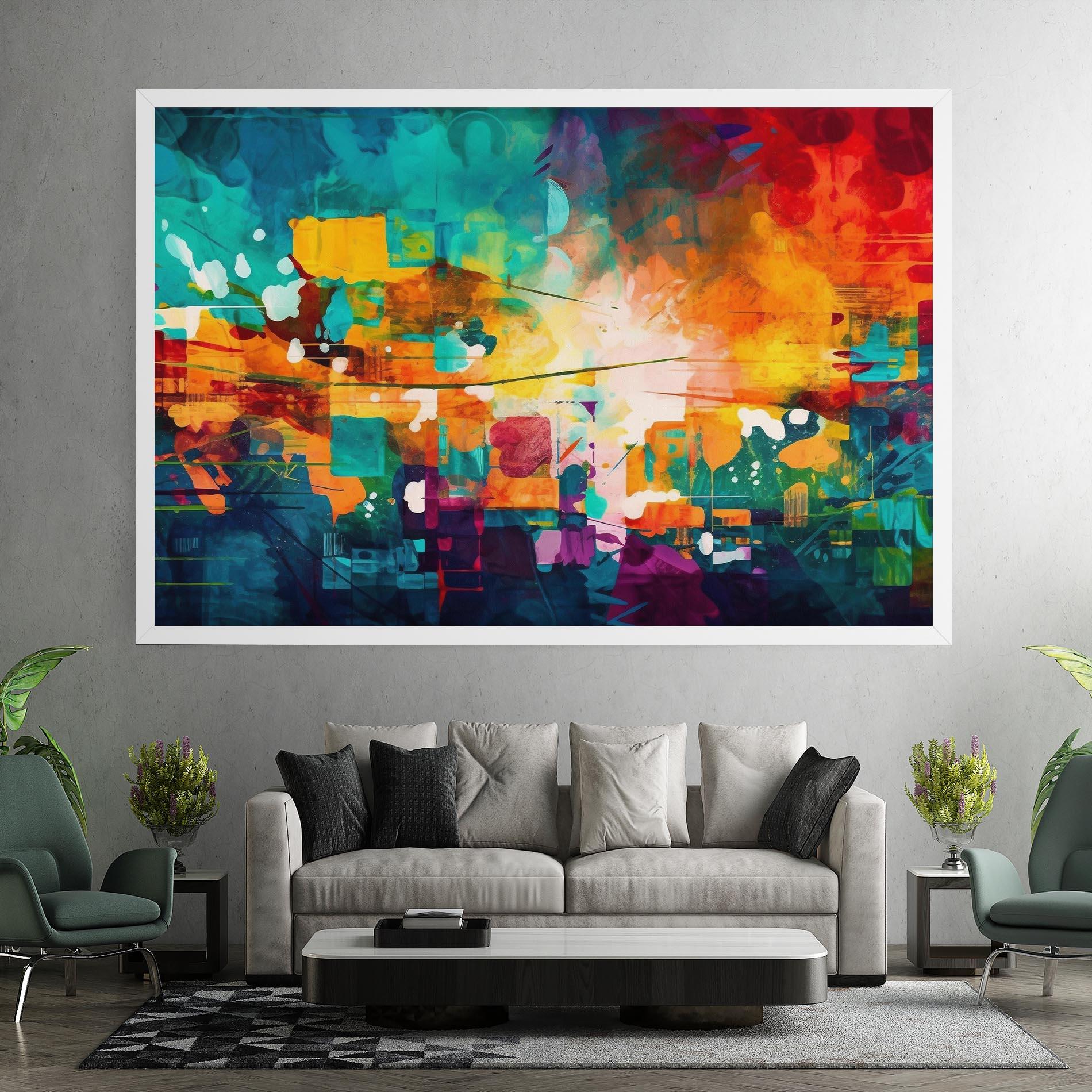 Tablou Canvas Vibrant Colors On Blue Background mockup 7