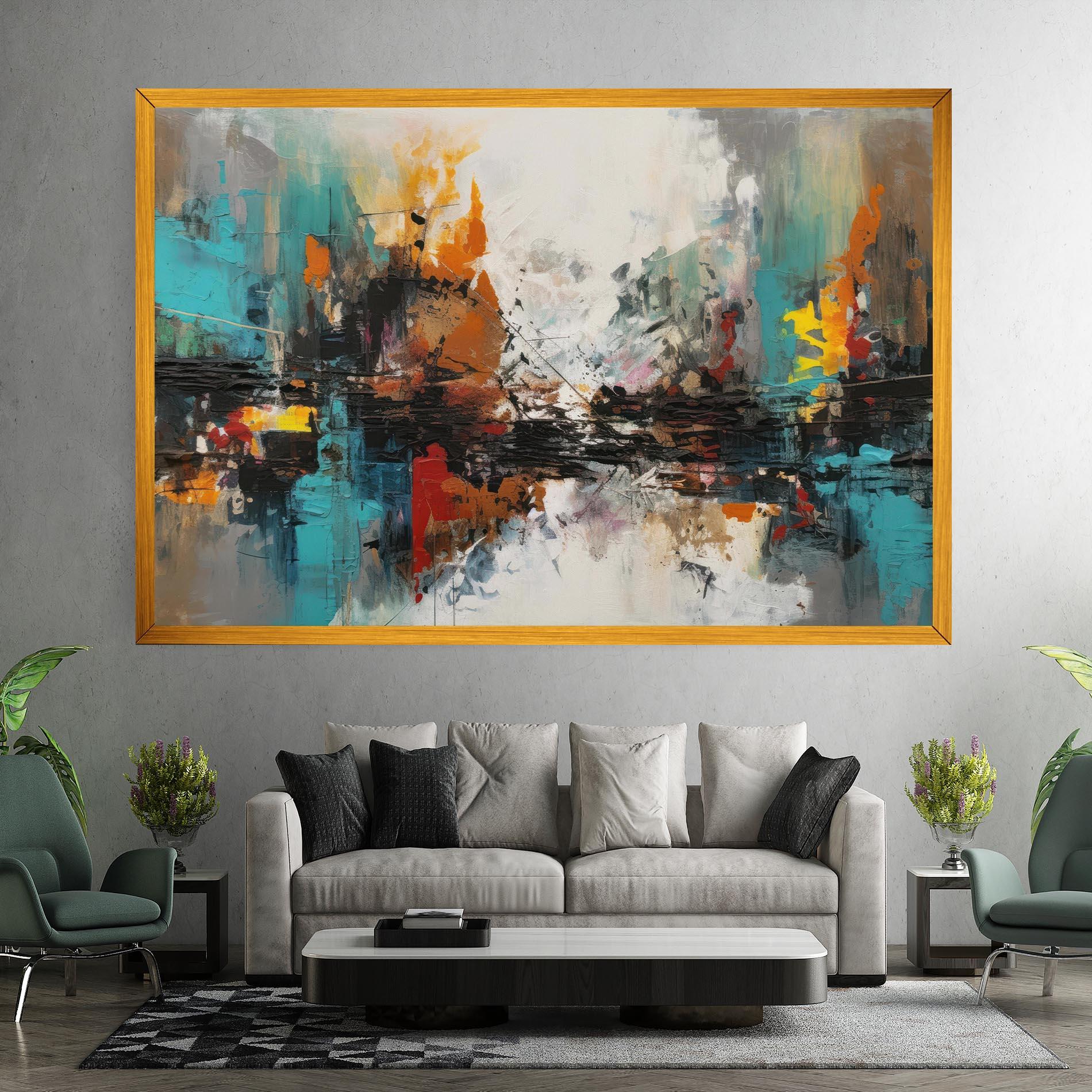 Tablou Canvas Abstract City Painting mockup 7