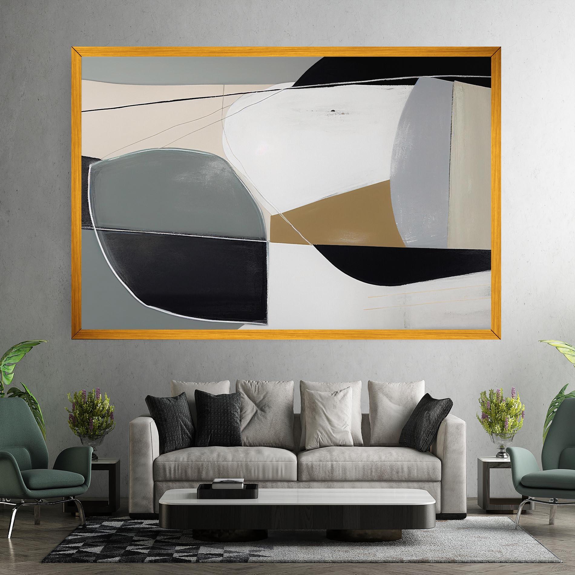 Tablou Canvas Black Grey Shape mockup 7