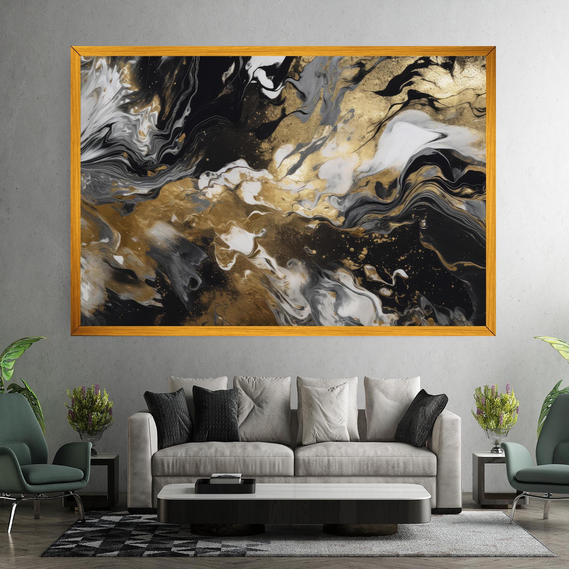 Tablou Canvas Gold Acrylic Fluid mockup 7
