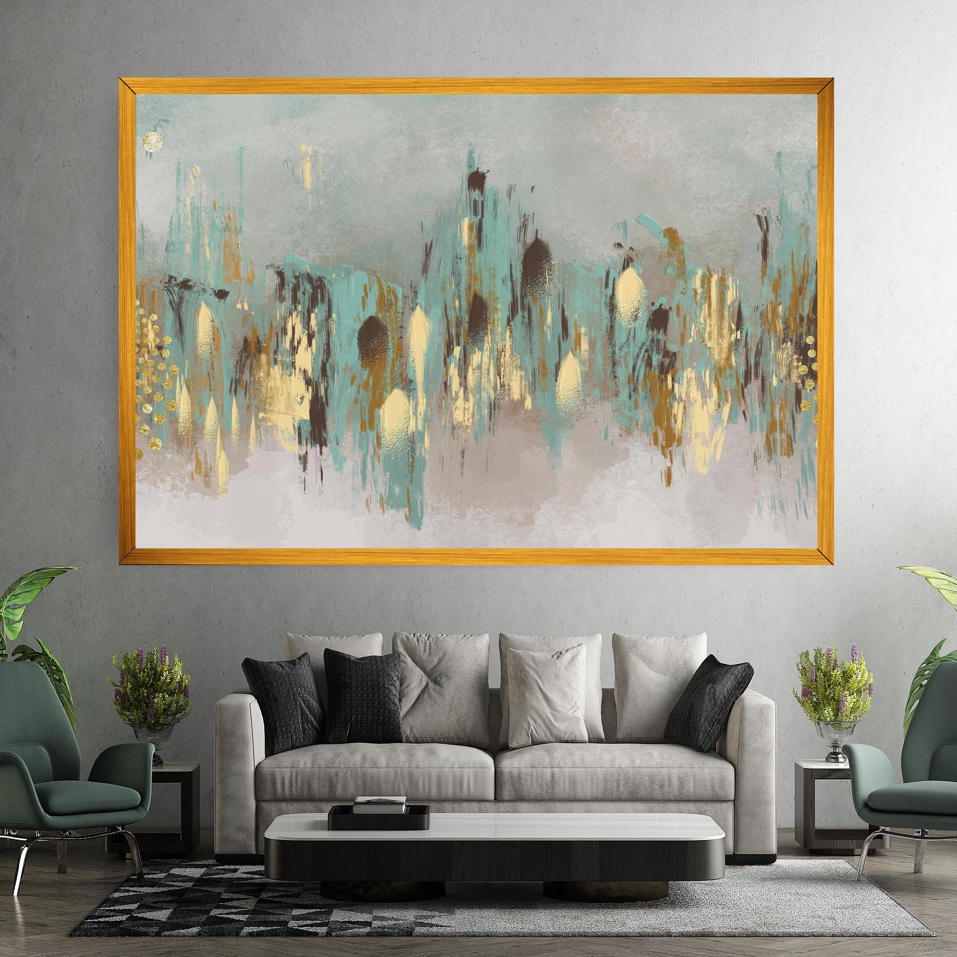 Tablou Canvas Gold Spiral Points mockup 7