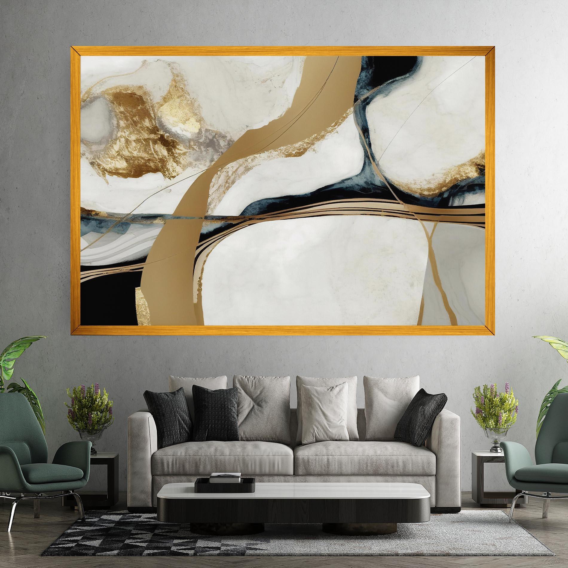 Tablou Canvas Golden Blue Marble mockup 7