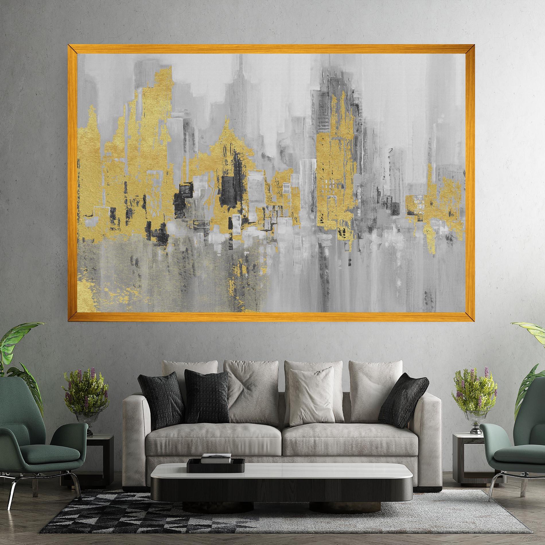 Tablou Canvas Light Grey With Gold mockup 7