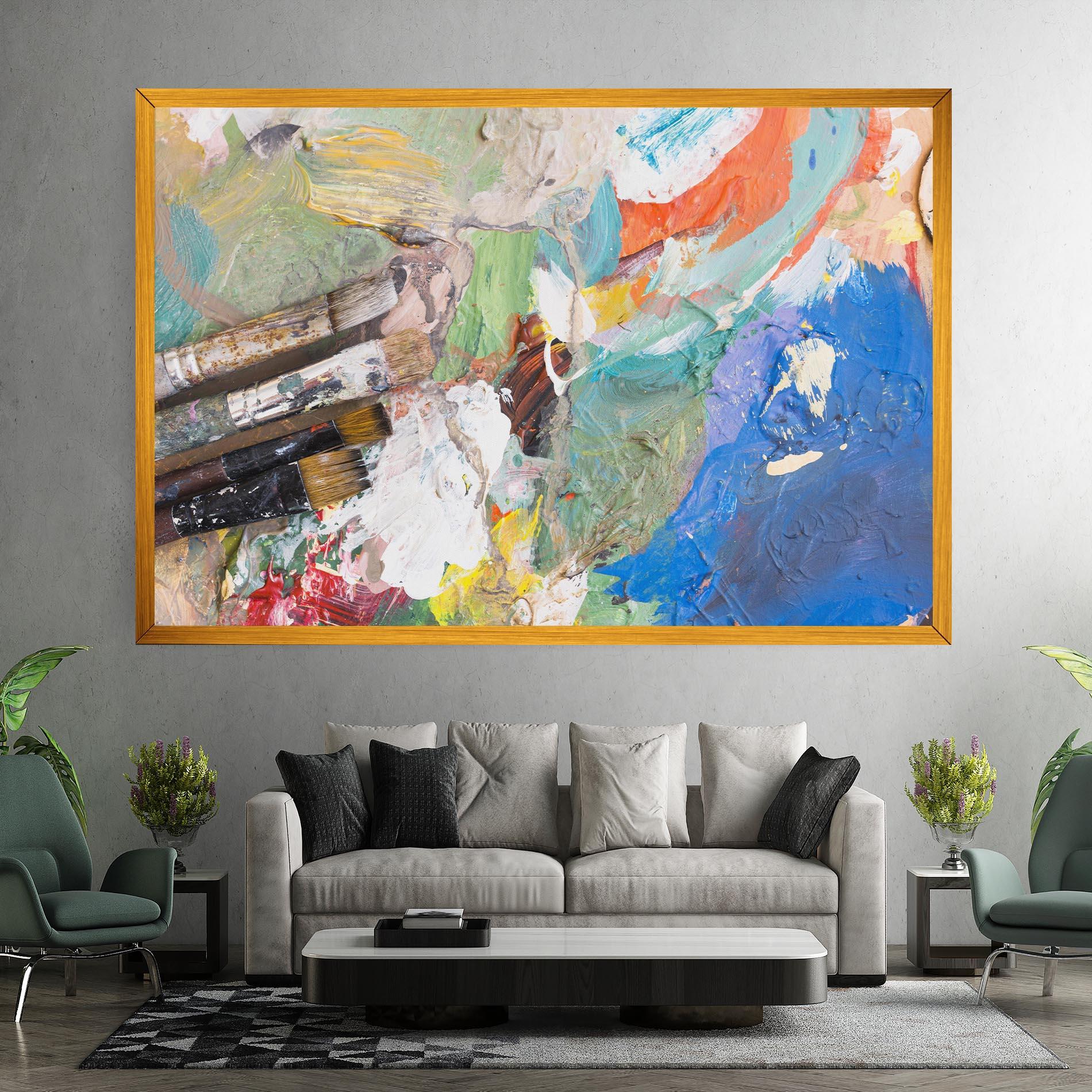 Tablou Canvas Messy Paint Brushes mockup 7