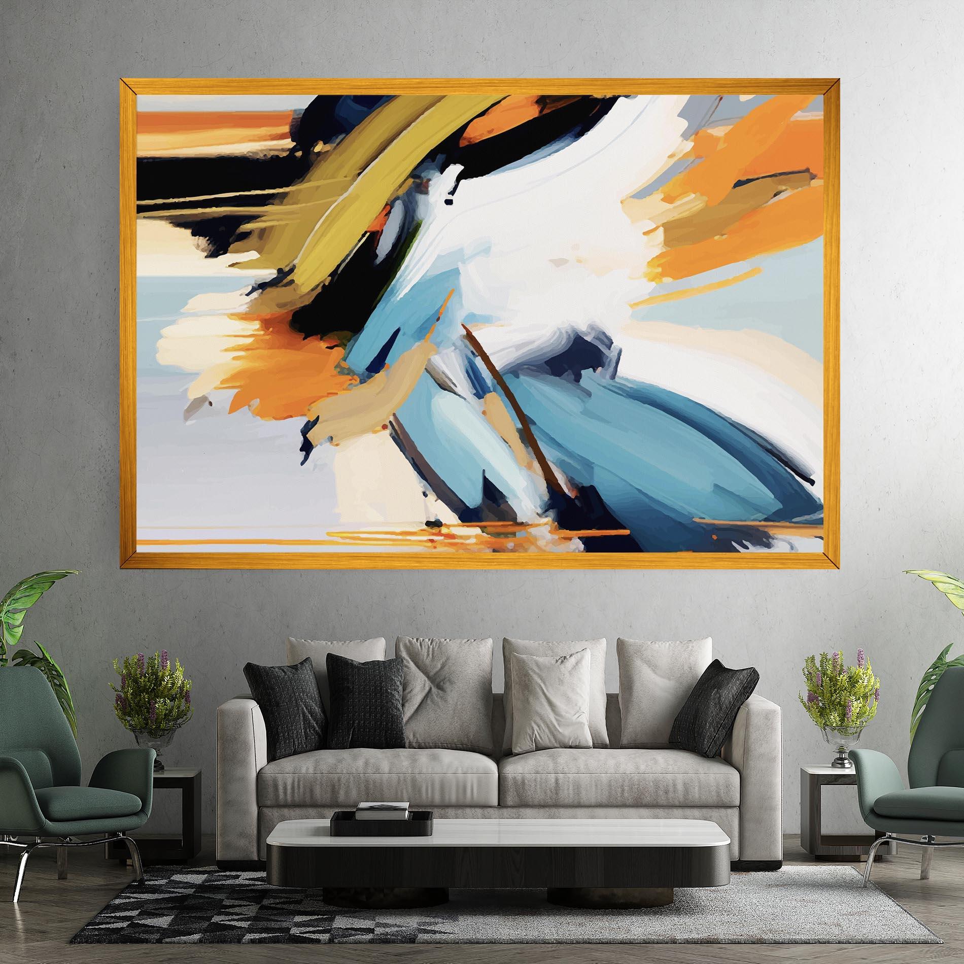 Tablou Canvas Orange Blue Art mockup 7