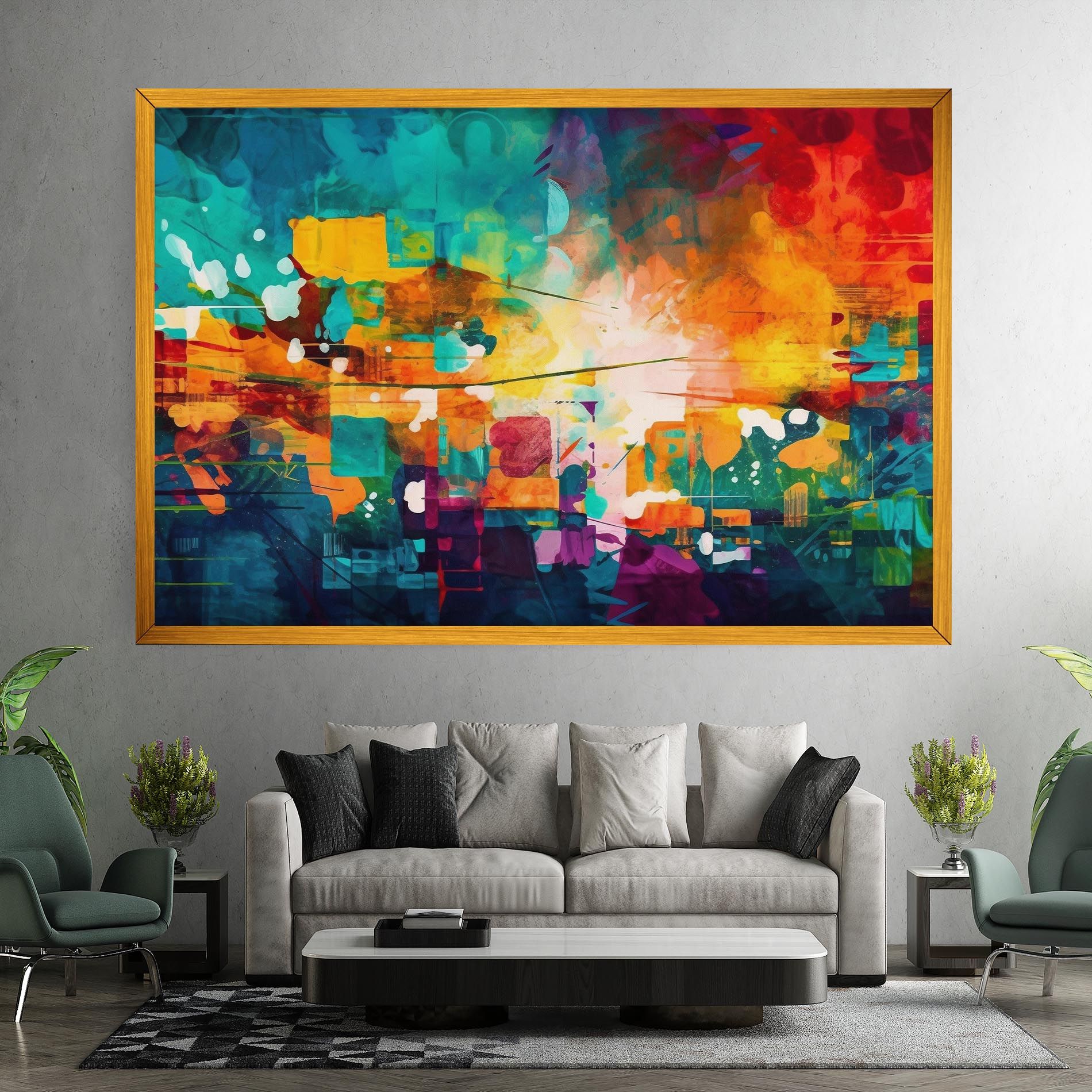 Vibrant Colors On Blue Background mockup 7