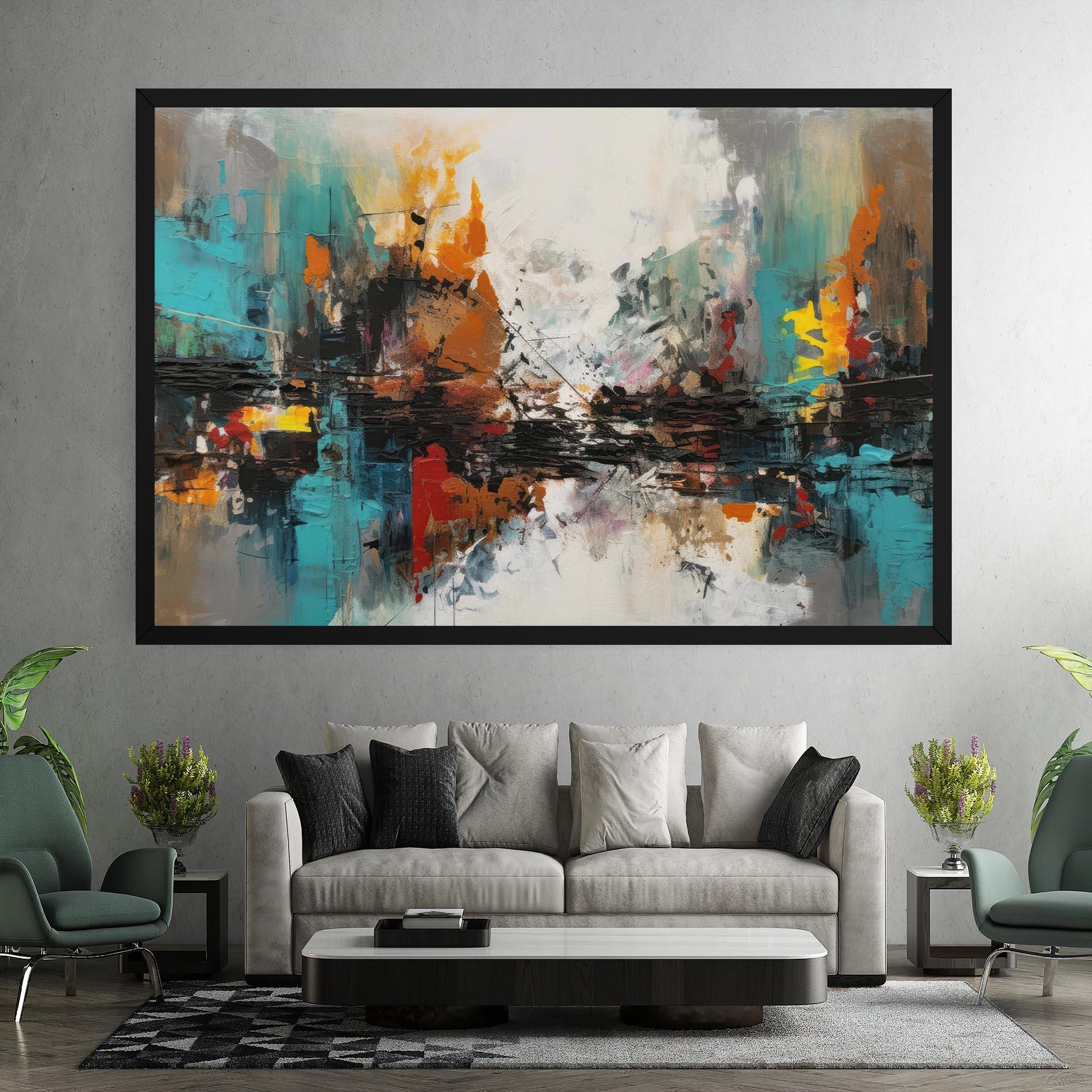 Tablou Canvas Abstract City Painting mockup 7