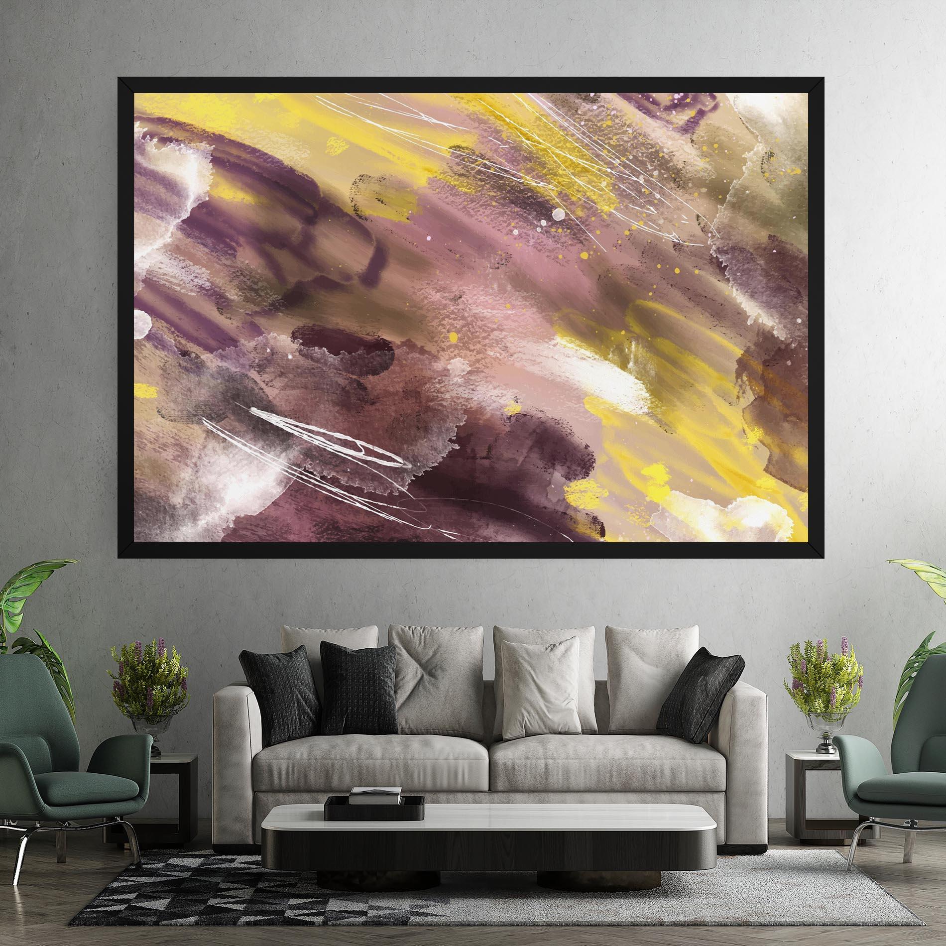 Tablou Canvas Abstract Purple Yellow Art mockup 7