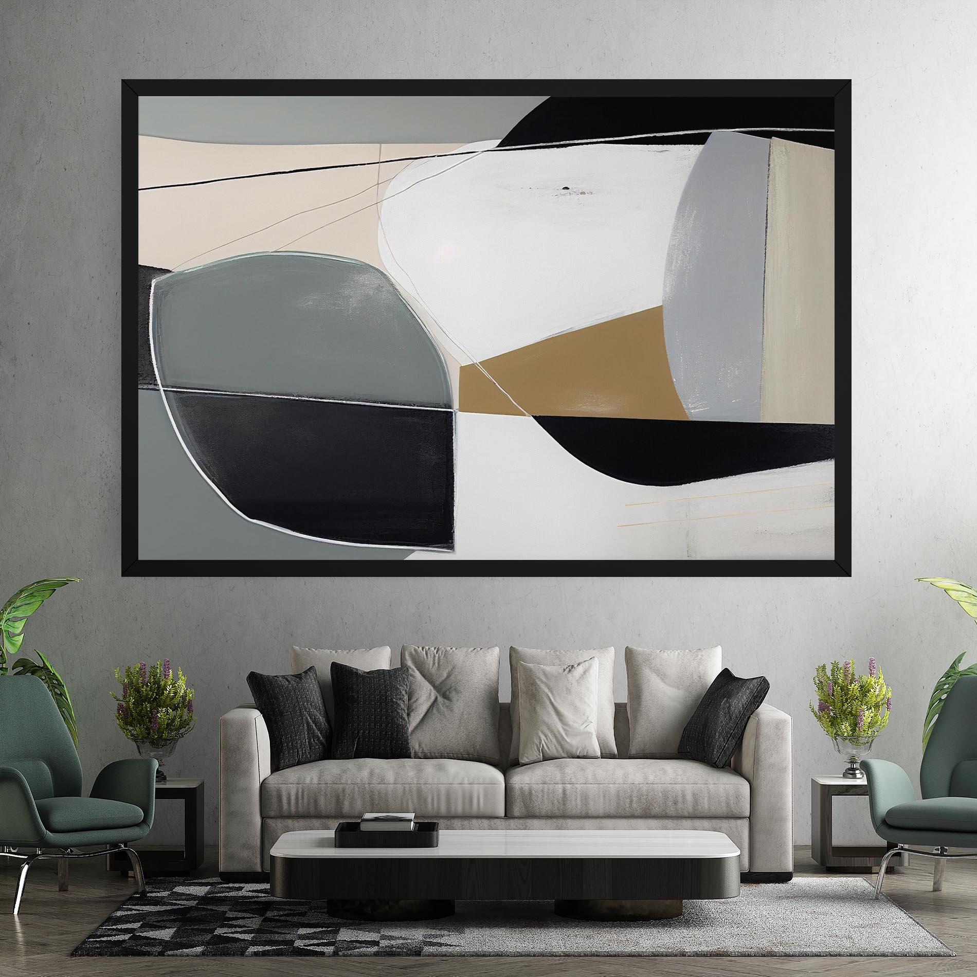 Tablou Canvas Black Grey Shape mockup 7