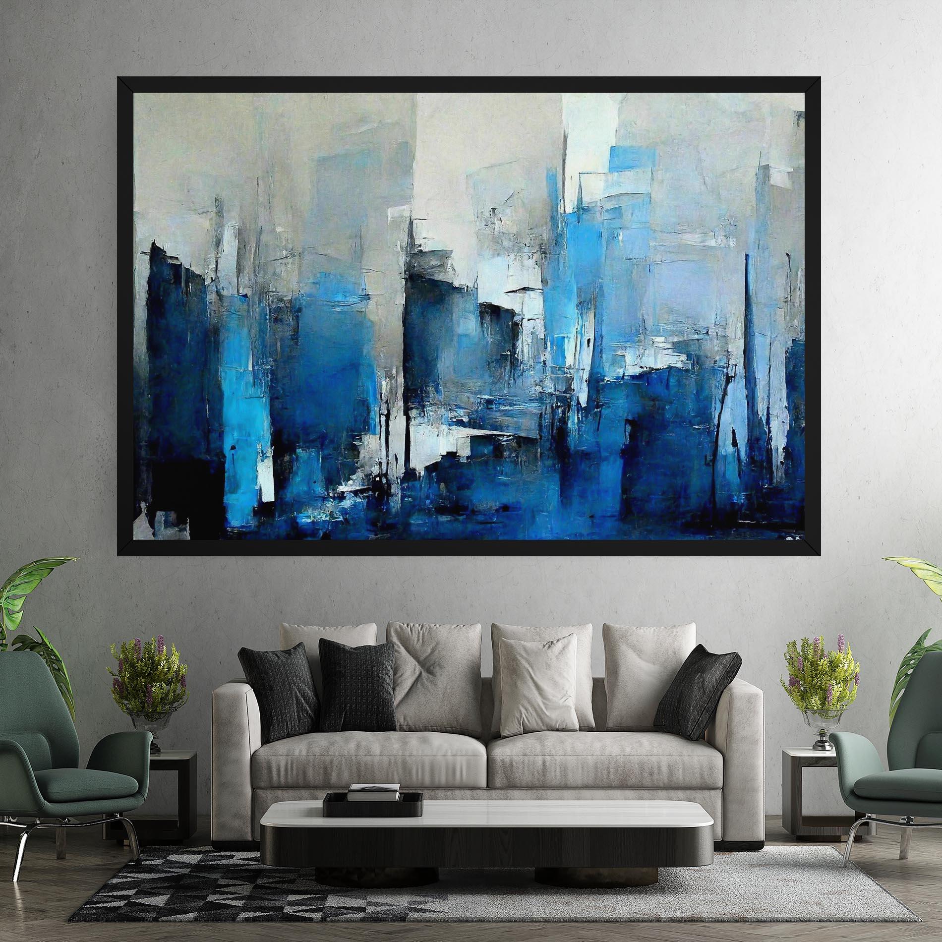 Tablou Canvas Blue Gray Color mockup 7