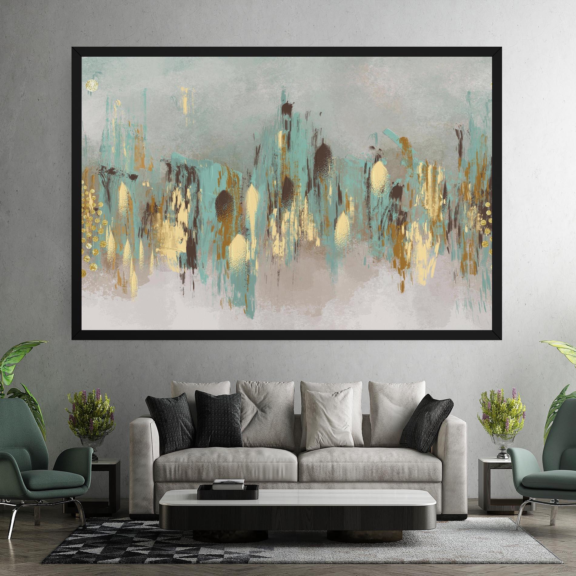 Tablou Canvas Gold Spiral Points mockup 7