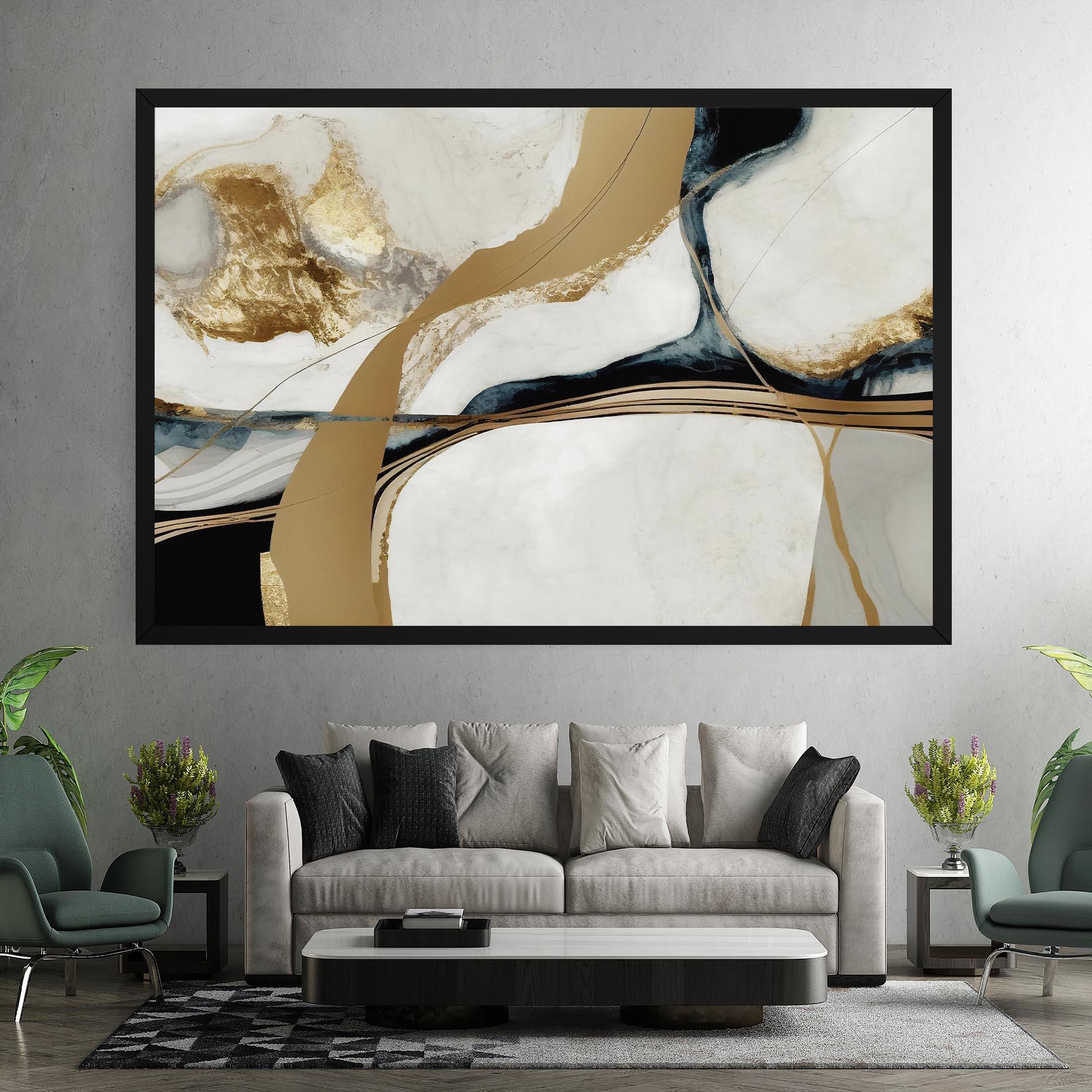 Tablou Canvas Golden Blue Marble mockup 7