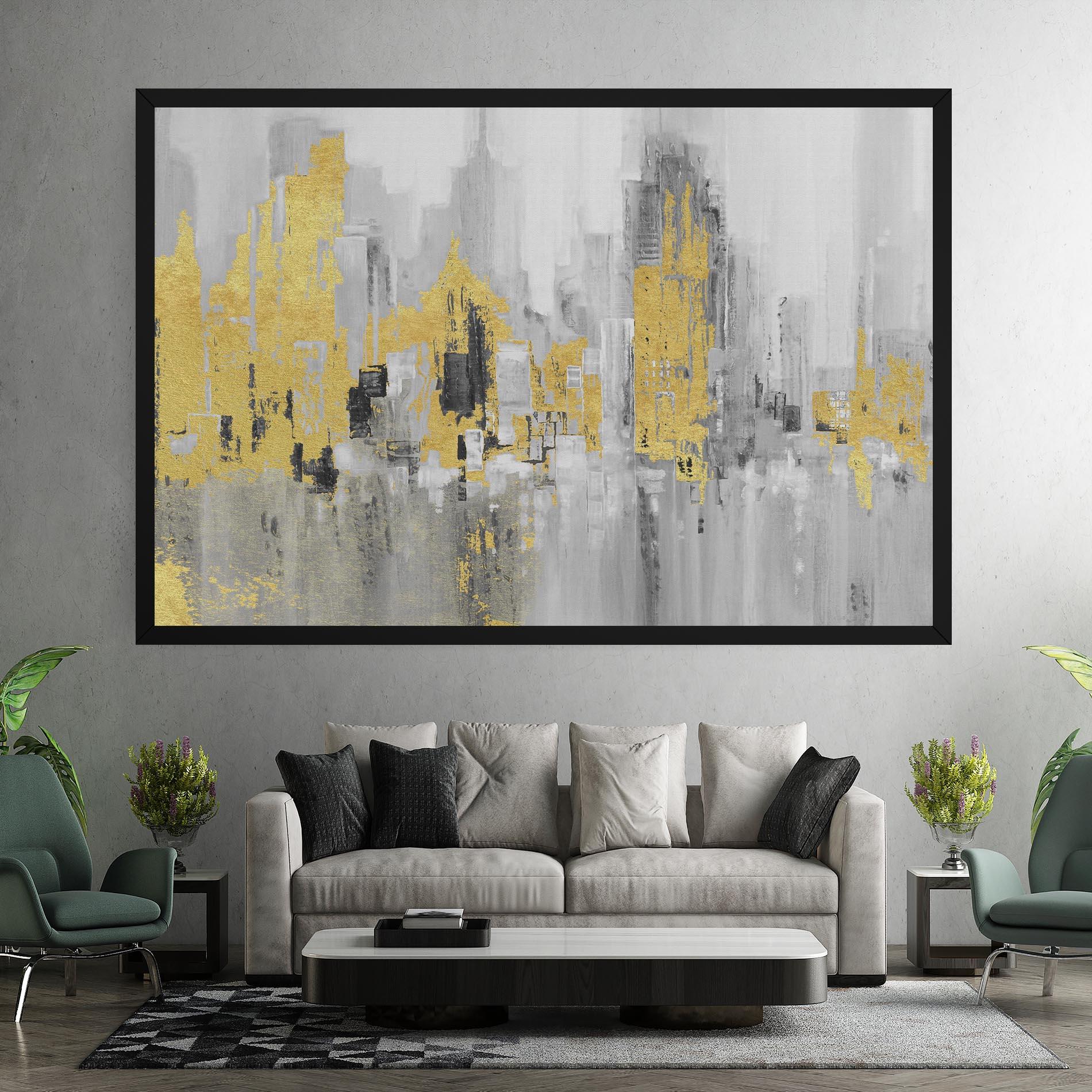 Tablou Canvas Light Grey With Gold mockup 7