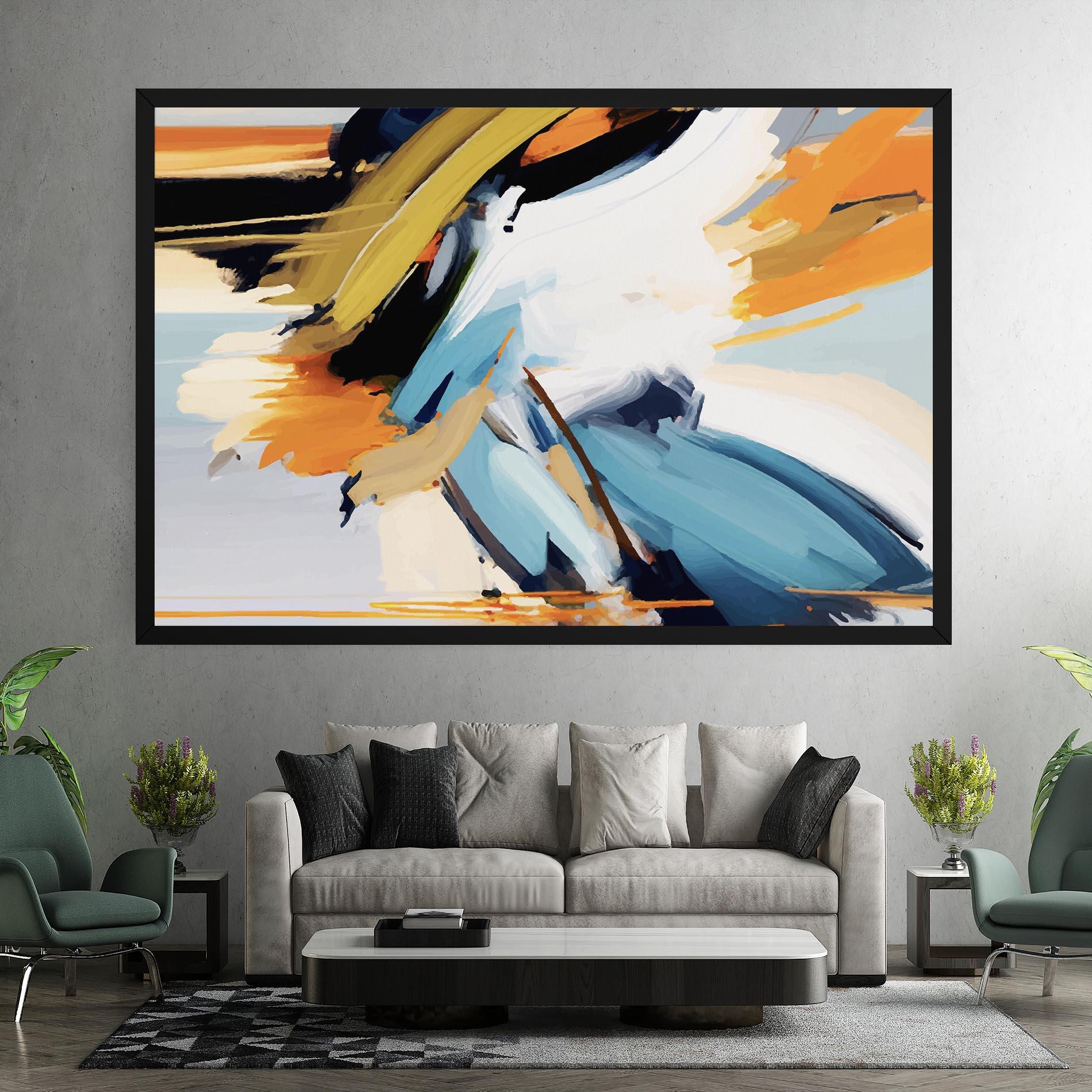 Tablou Canvas Orange Blue Art mockup 7