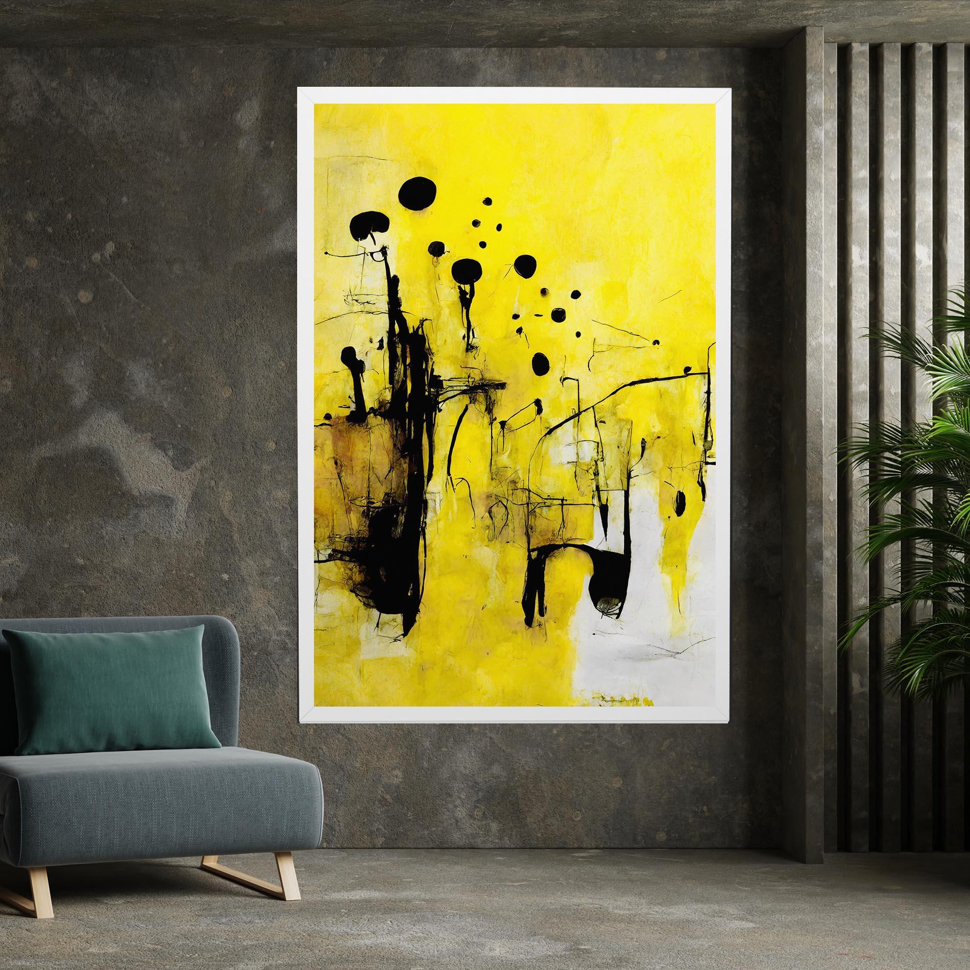 Tablou Canvas Abstract Black Yellow mockup 7