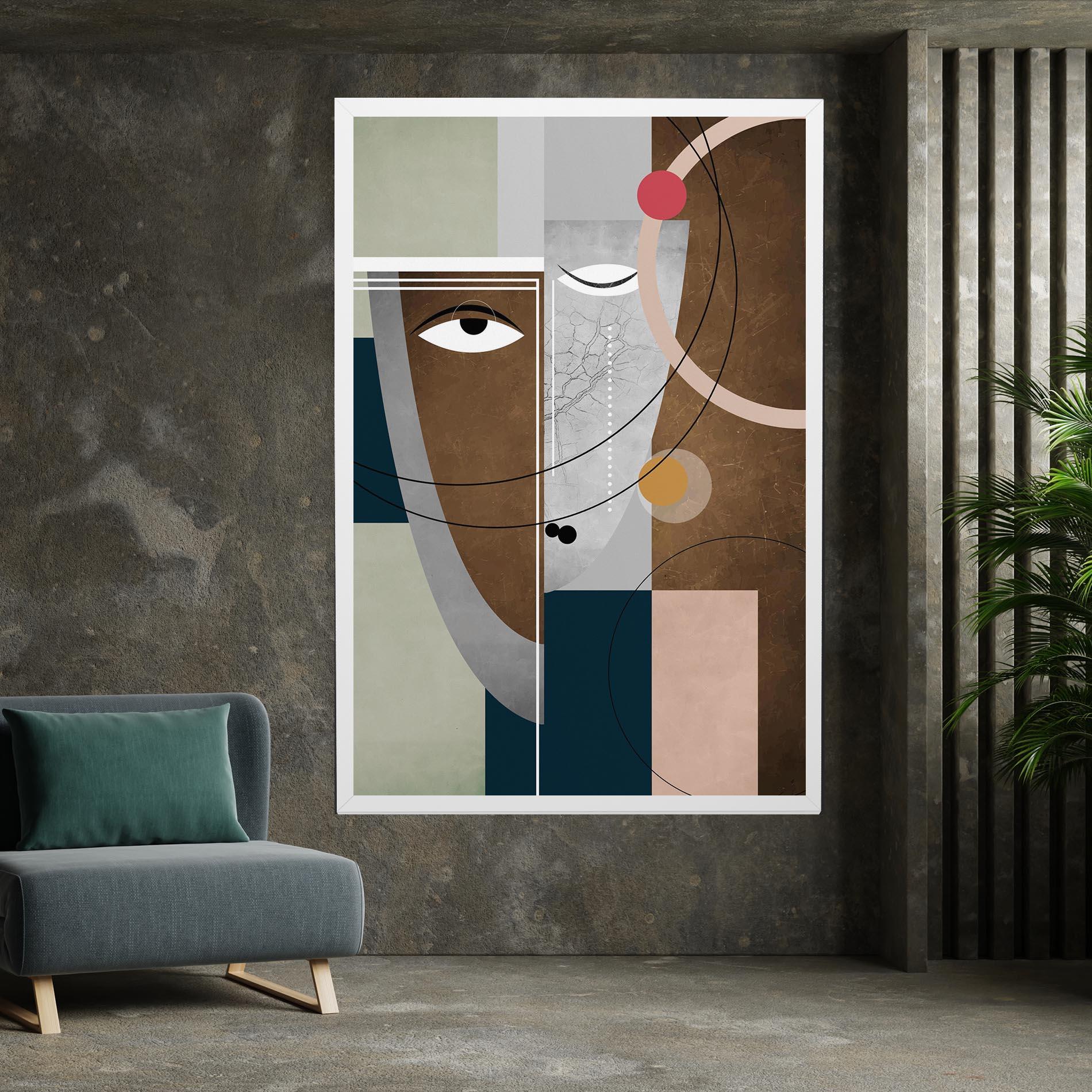 Tablou Canvas Abstract Brown Face mockup 7